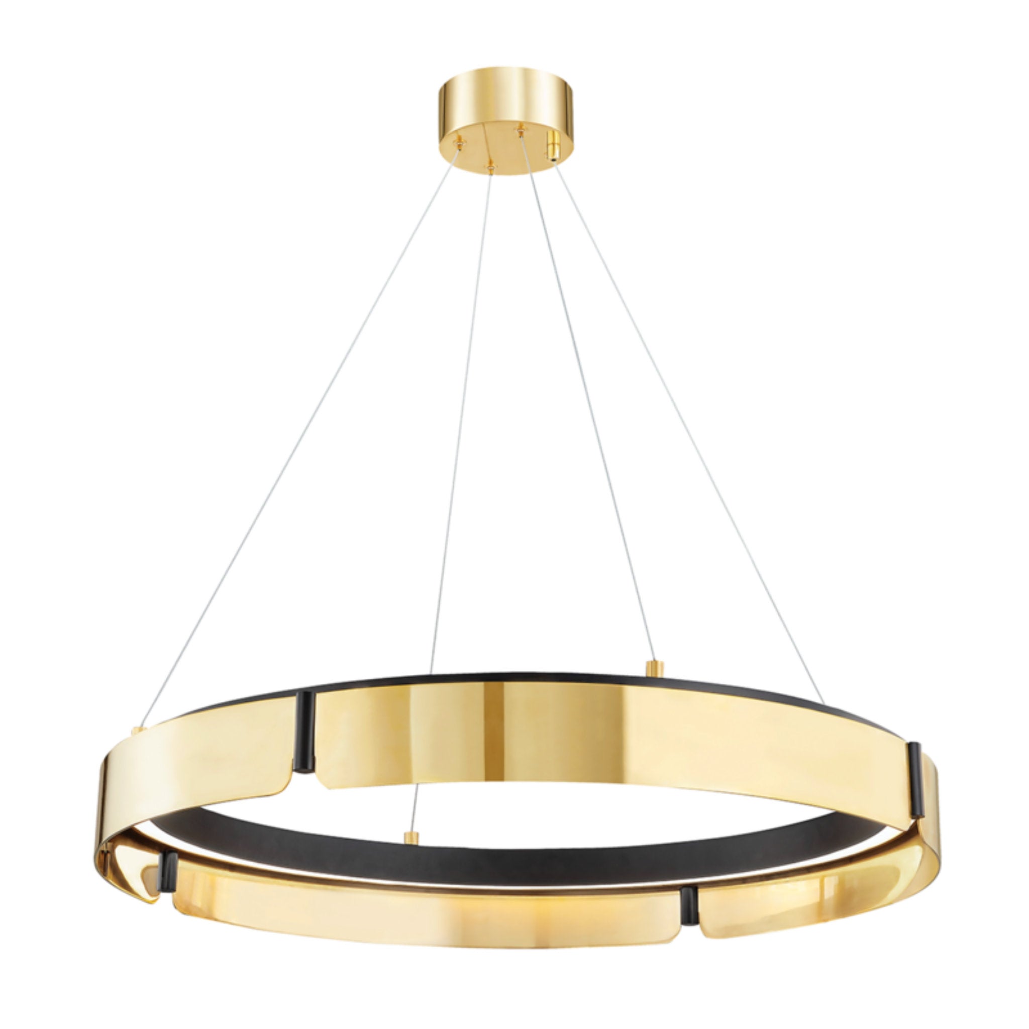Tribeca 0-Light Chandelier in Aged Brass/Black 32.75L x 32.75W x 5H
