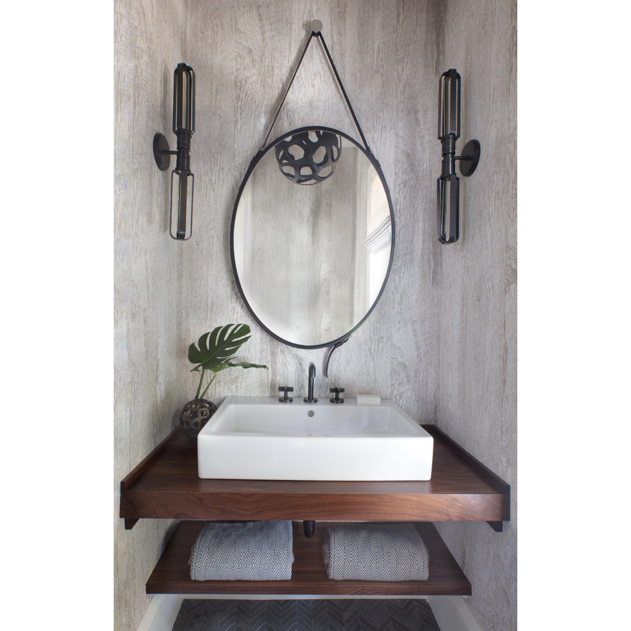 Red Hook 2-Light Wall Sconce in Old Bronze 4.75L x 4.75W x 23.75H