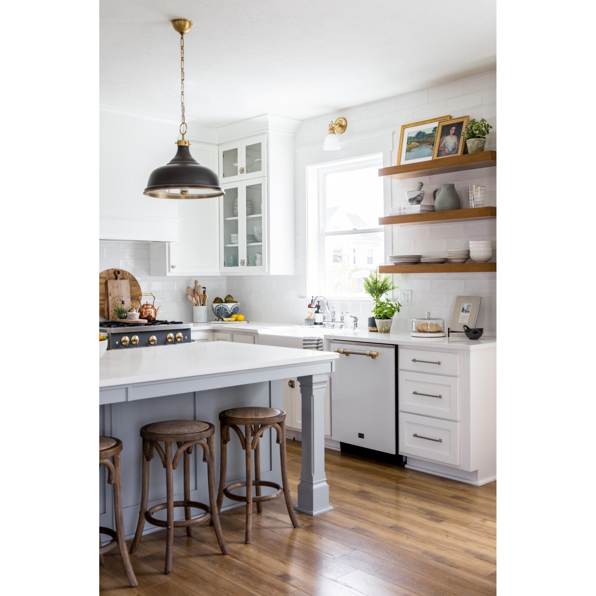 Metal No.1 3-Light Pendant in Aged/Antique Distressed Bronze by Mark D. Sikes 18L x 18W x 16H