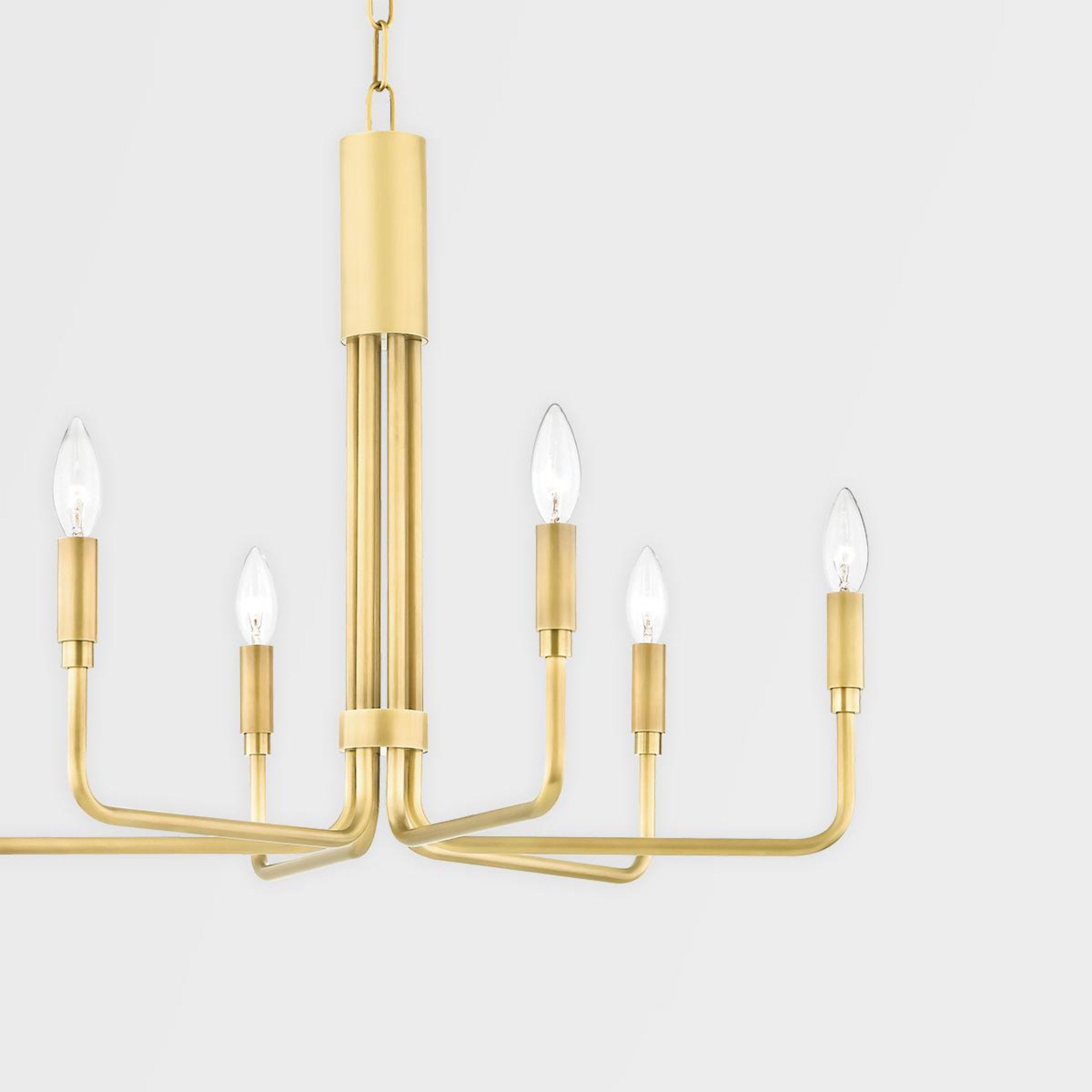 Brigitte 6-Light Chandelier in Aged Brass 25L x 25W x 19.25H