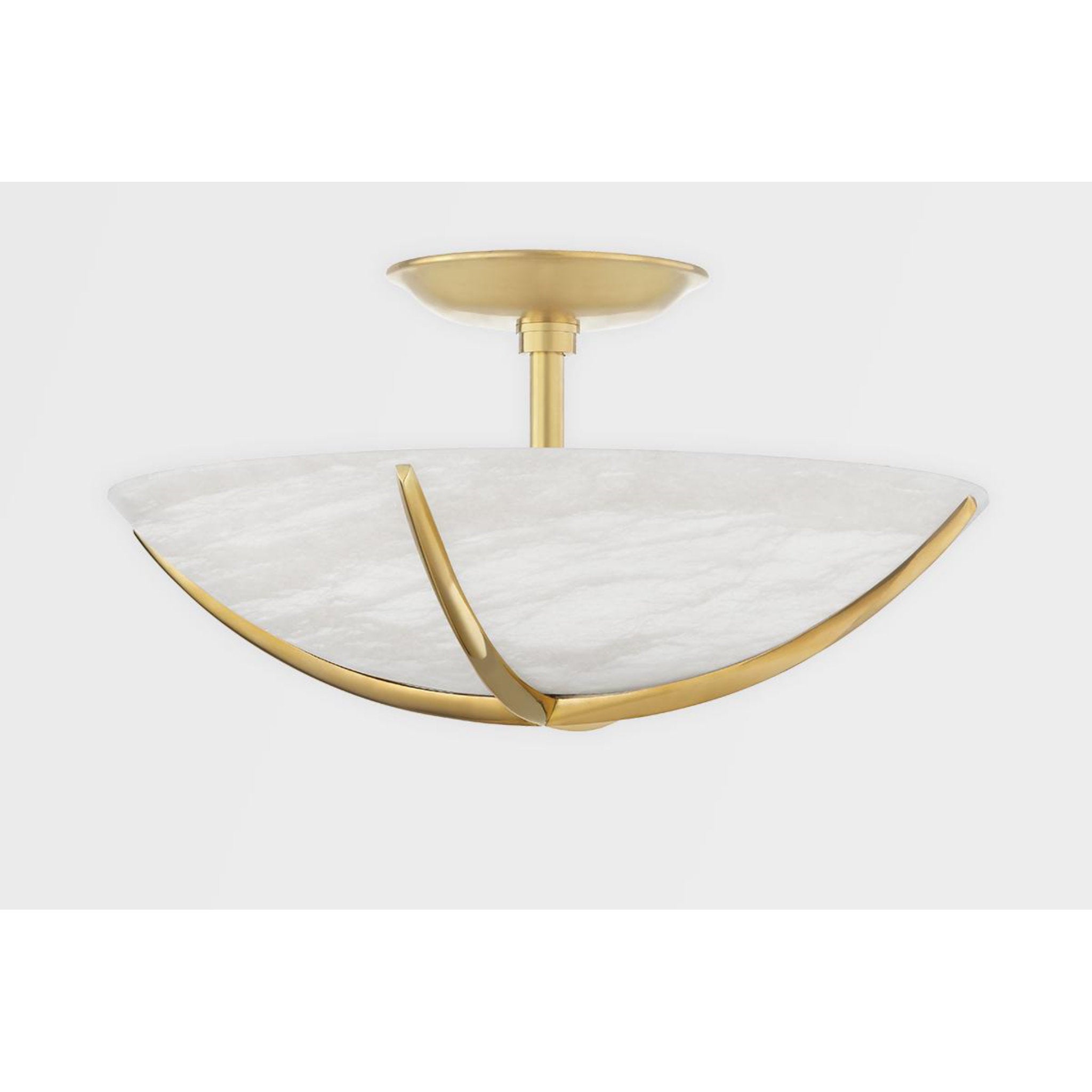 Wheatley 4-Light Semi Flush in Aged Brass 16L x 16W x 7.5H