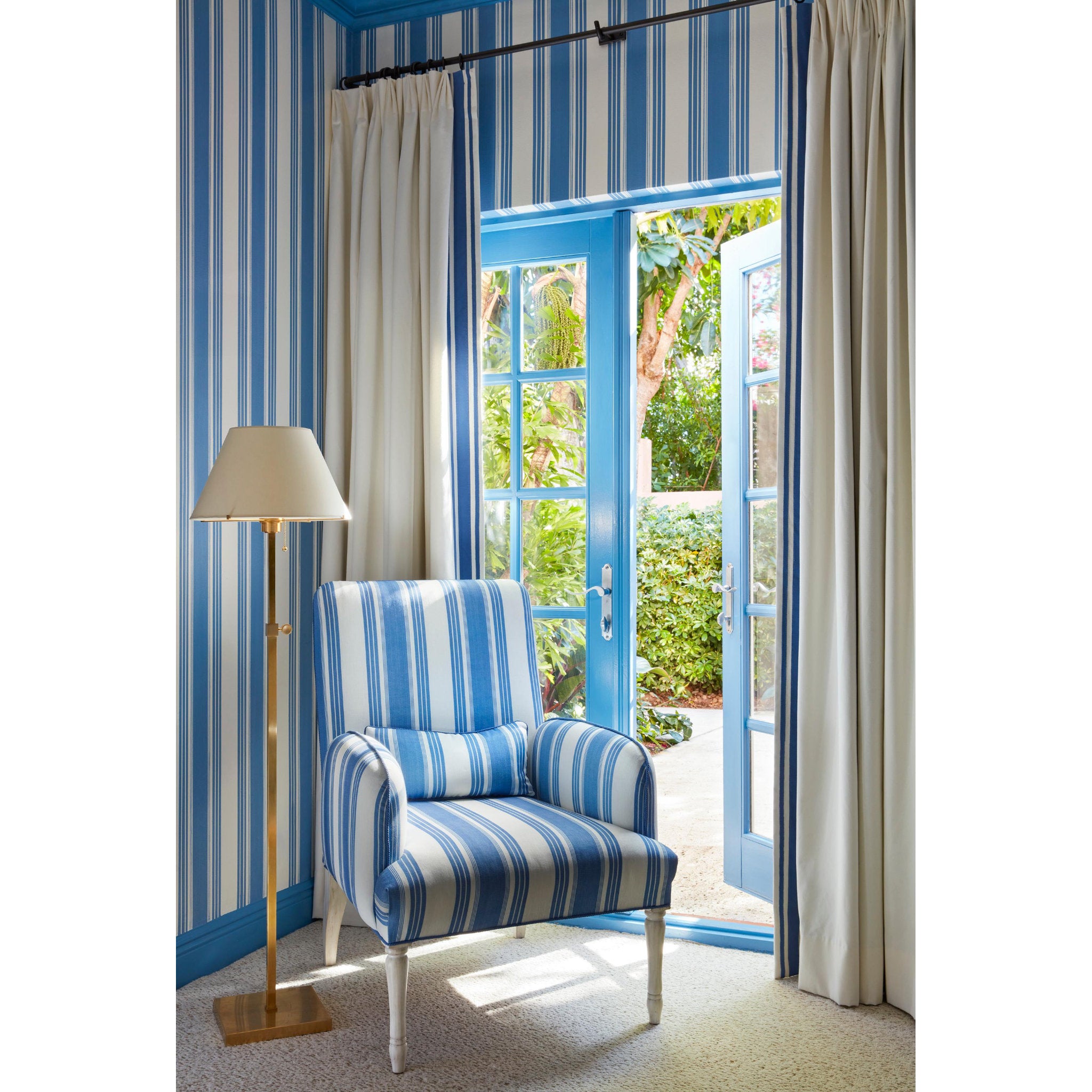 Leeds 1-Light Floor Lamp in Aged Brass by Mark D. Sikes 14.75L x 14.75W x 52H