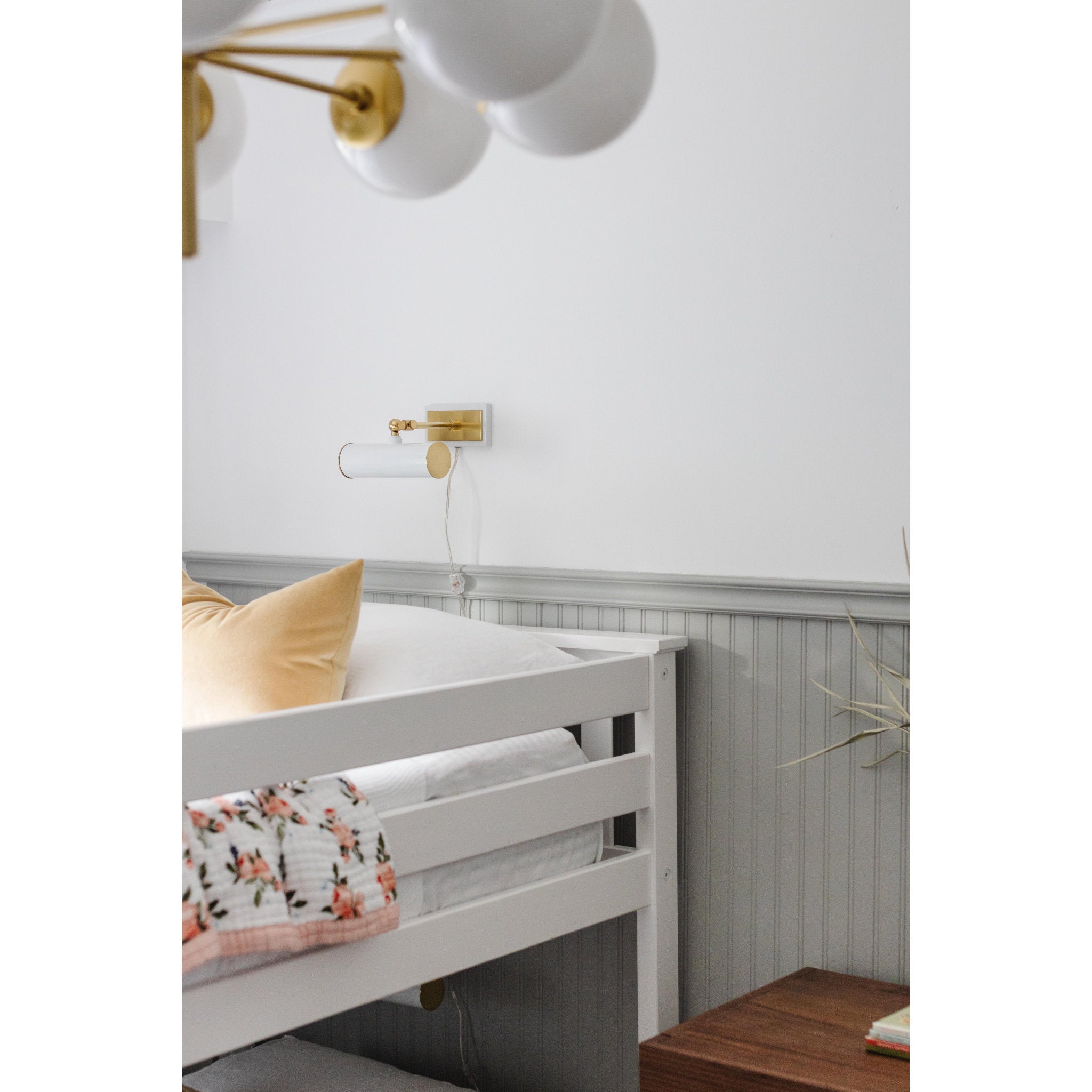 Holly 1-Light Picture Light in Aged Brass/Soft Off White 5L x 8.25W x 4.75H