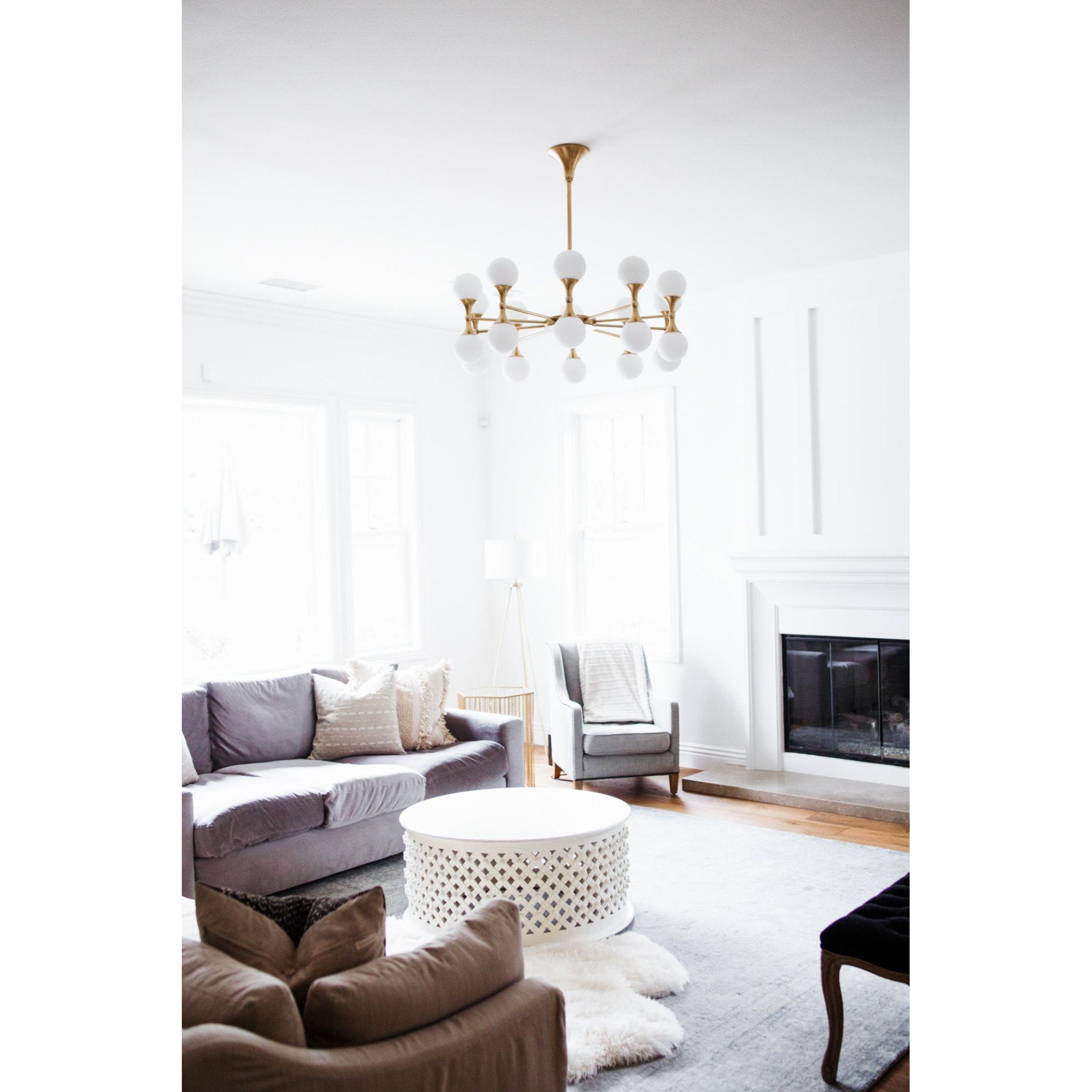 Astoria 20-Light Chandelier in Aged Brass 36L x 36W x 13.5H