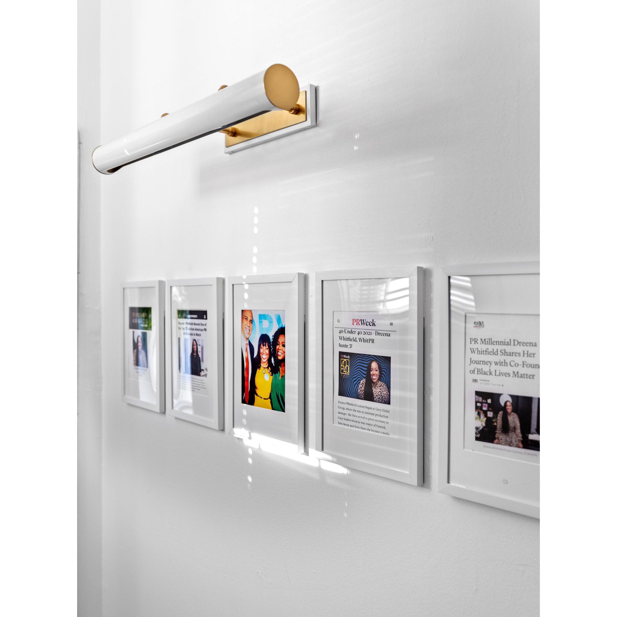 Holly 3-Light Picture Light in Aged Brass/Soft Off White 5.5L x 24.25W x 4.75H