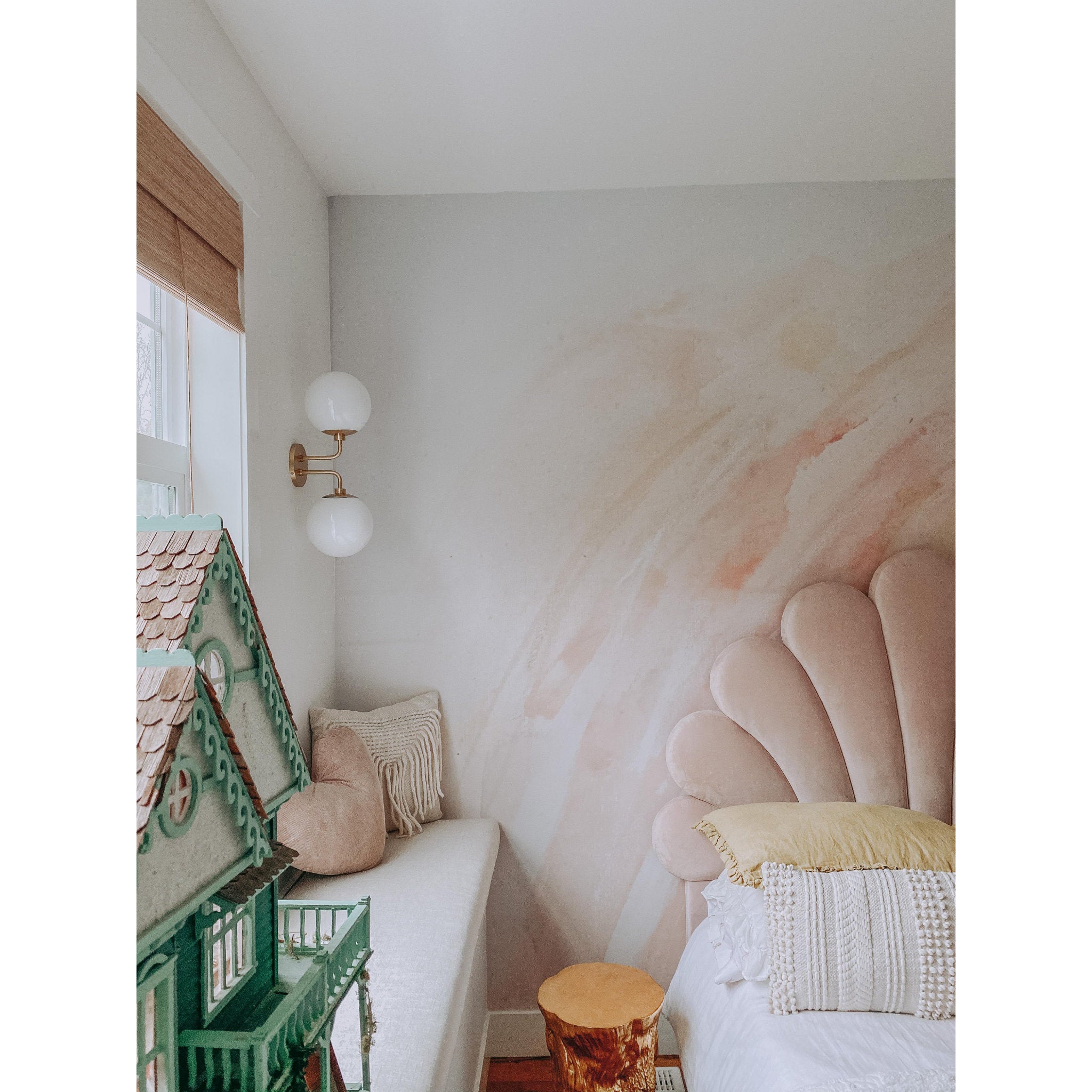 Stella 2-Light Wall Sconce in Aged Brass 7L x 7W x 20H