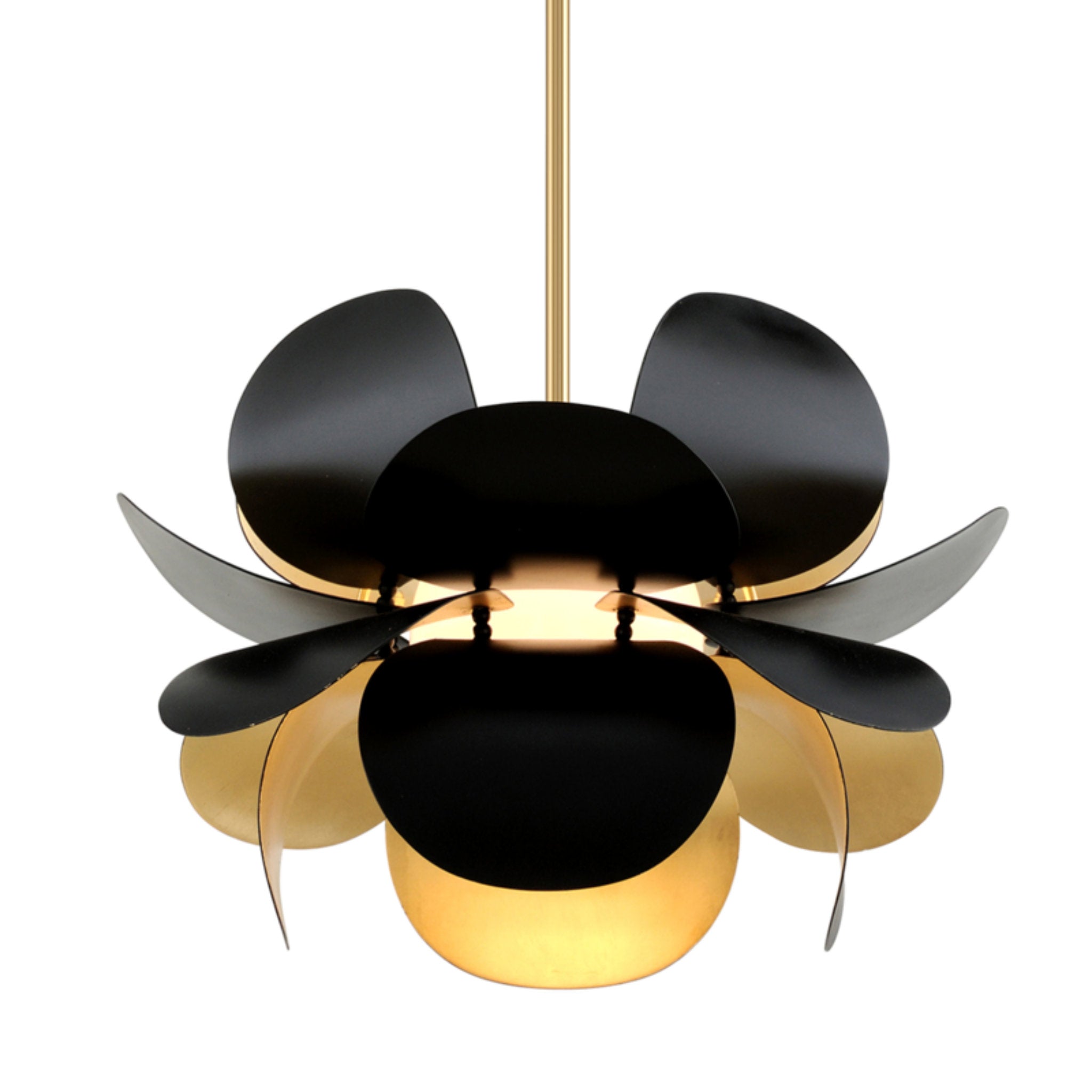 Ginger 1-Light Chandelier in Gold Leaf/Soft Black Combo 17.75L x 17.75W x 12H
