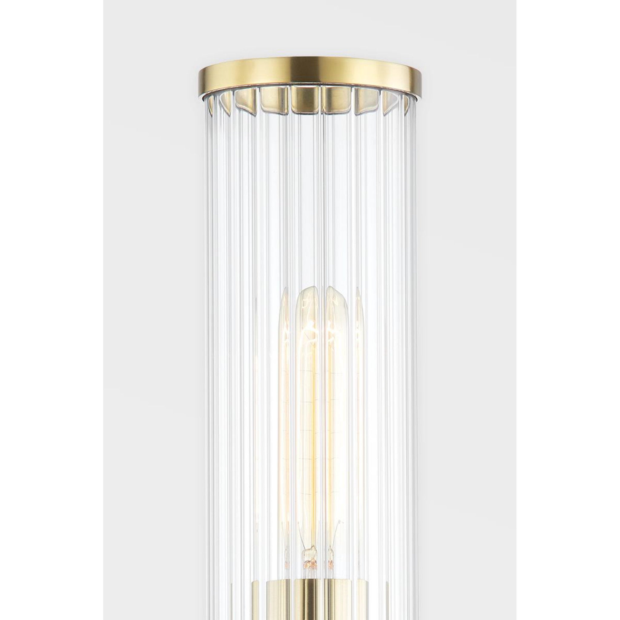 Malone 2-Light Wall Sconce in Aged Brass 4.5L x 4.5W x 22.25H