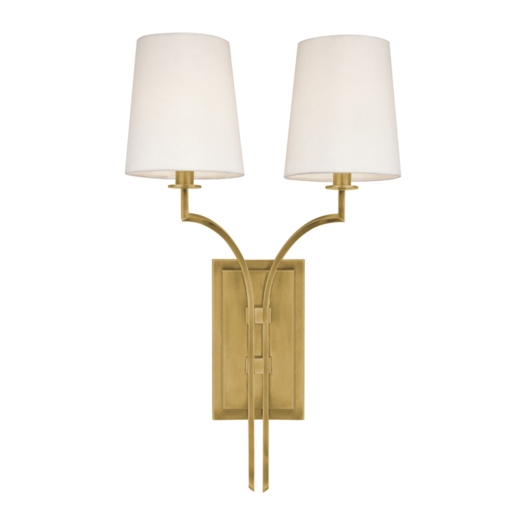 Glenford 2-Light Wall Sconce in Aged Brass 13L x 13W x 22H