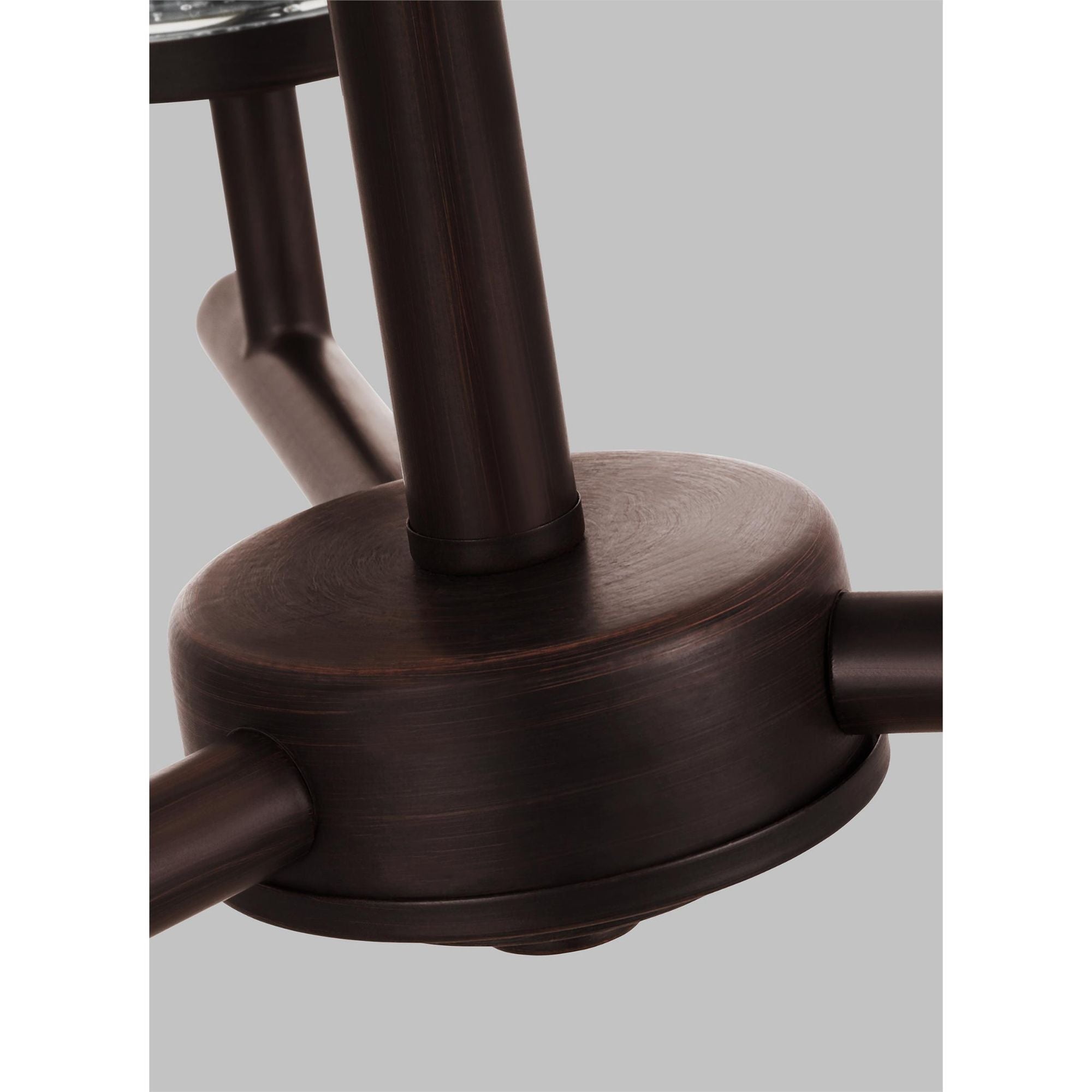 Oslo Three Light Chandelier Contemporary 16.5" Height Steel Round Clear Seeded Shade in Bronze