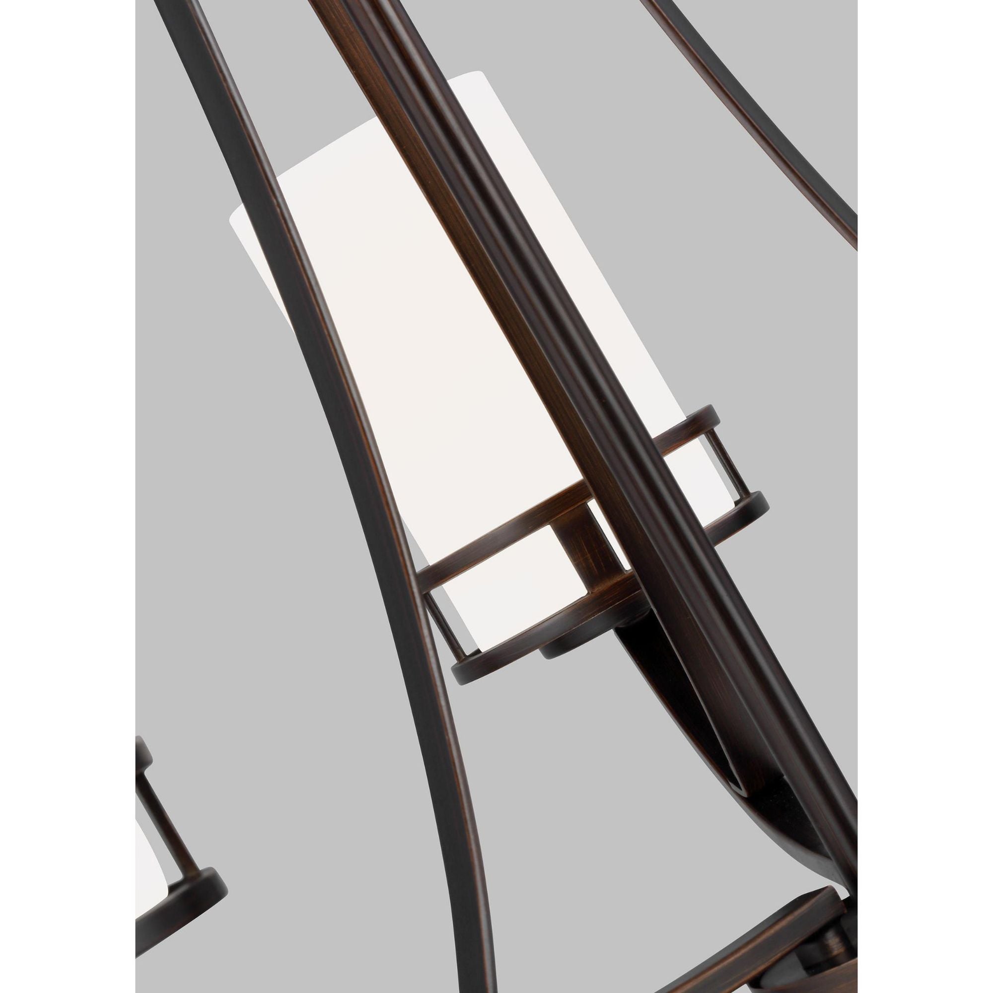 Robie Three Light Chandelier LED Transitional 22.125" Height Steel Round Etched / White Inside Shade in Bronze