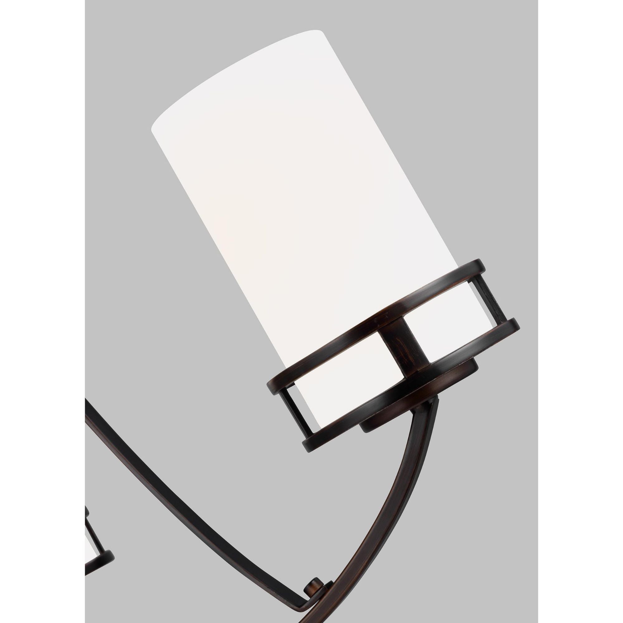 Robie Three Light Chandelier LED Transitional 22.125" Height Steel Round Etched / White Inside Shade in Bronze