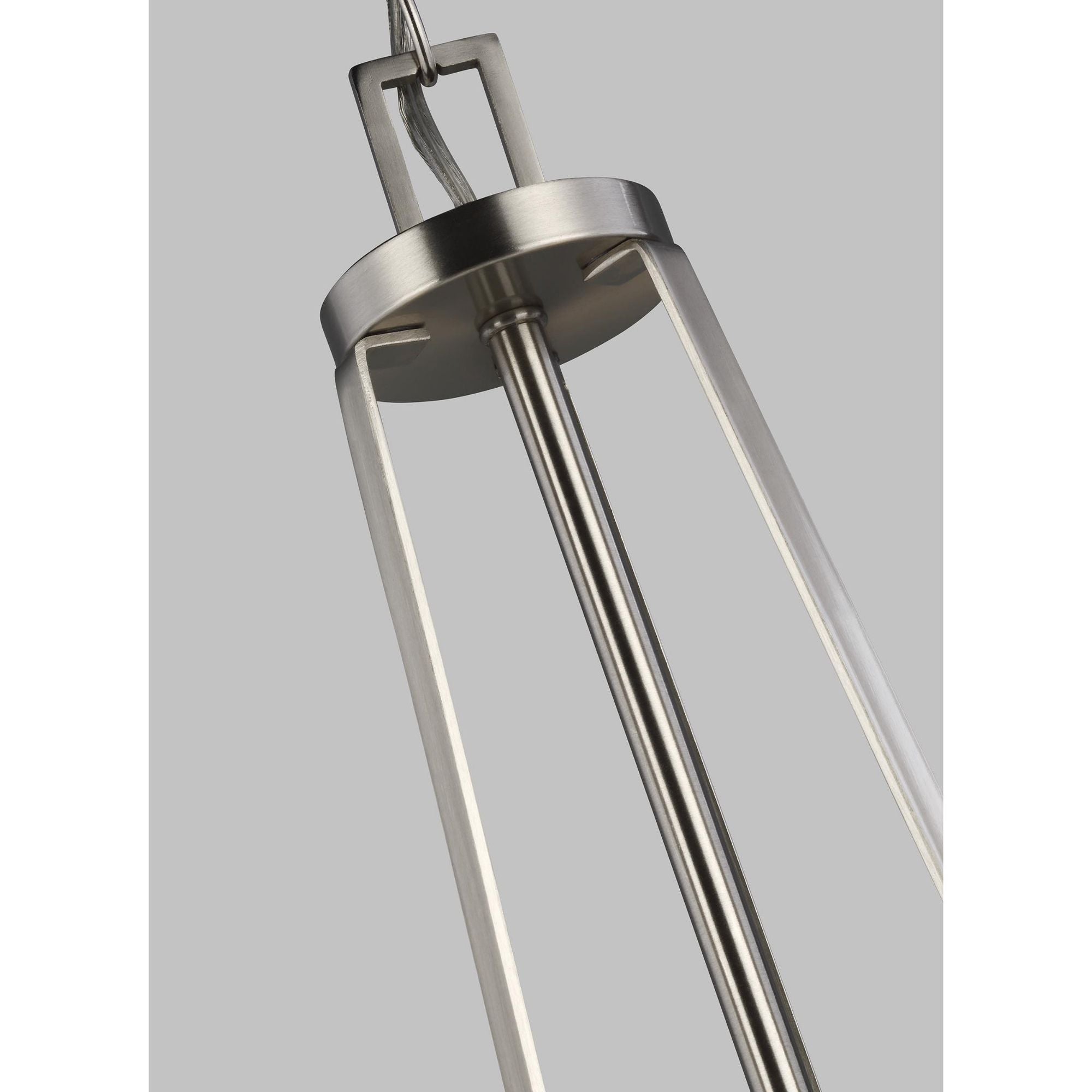 Robie Three Light Chandelier LED Transitional 22.125" Height Steel Round Etched / White Inside Shade in Brushed Nickel