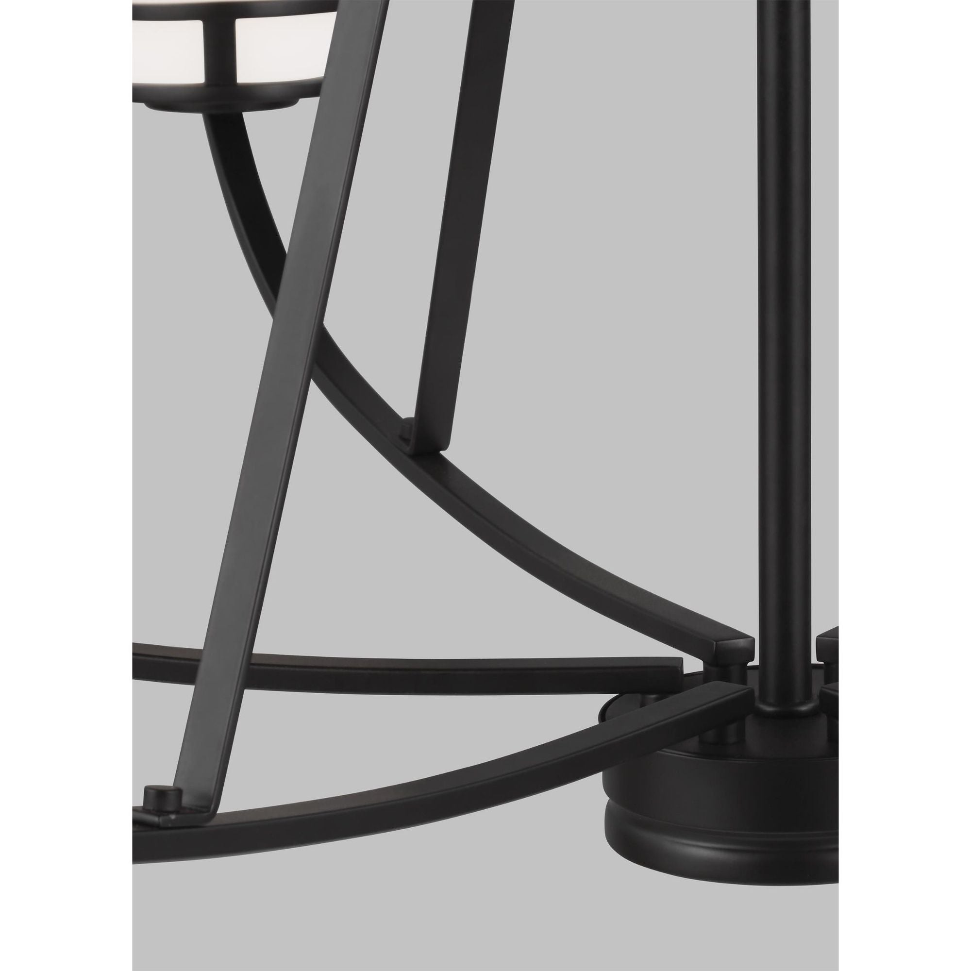 Robie Twelve Light Chandelier LED Transitional 40.625" Height Steel Round Etched / White Inside Shade in Midnight Black