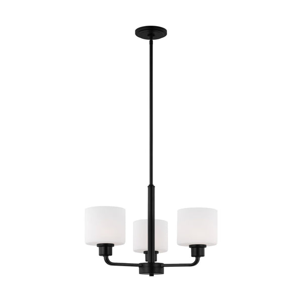 Canfield Three Light Chandelier LED Modern 13.125" Height Steel Round