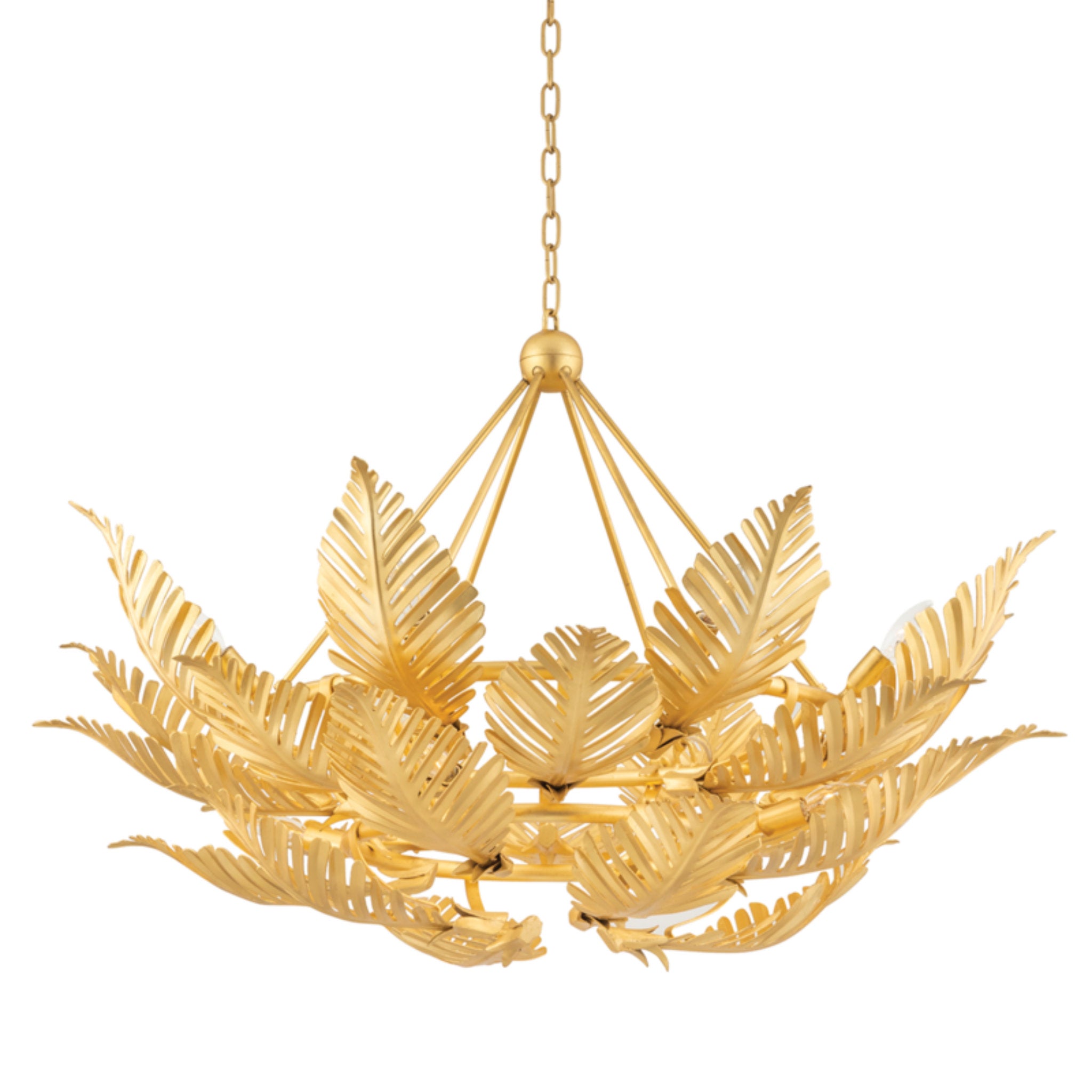 Tropicale 12-Light Chandelier in Gold Leaf 48L x 48W x 28H