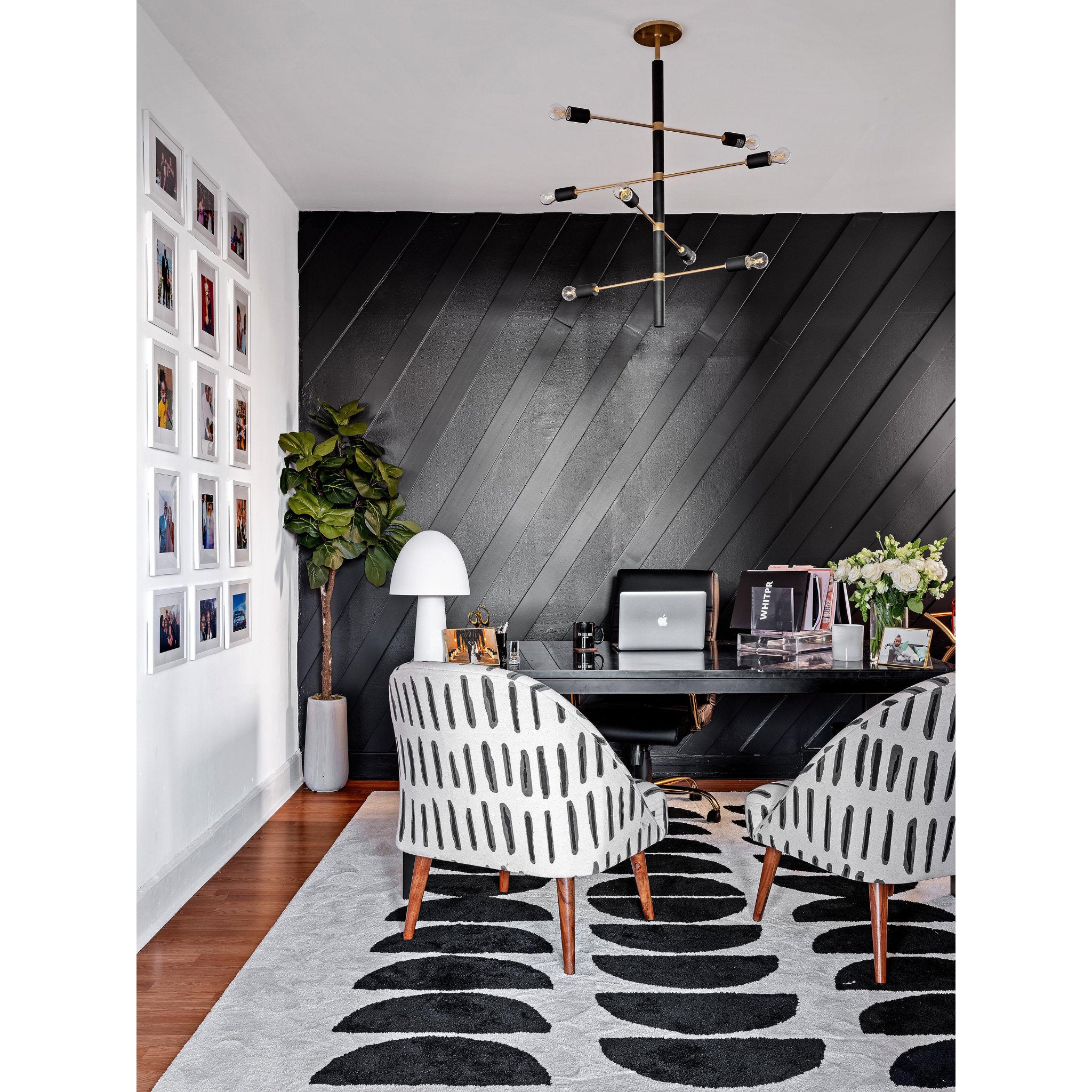 Astrid 8-Light Chandelier in Aged Brass/Black 28L x 28W x 32.25H