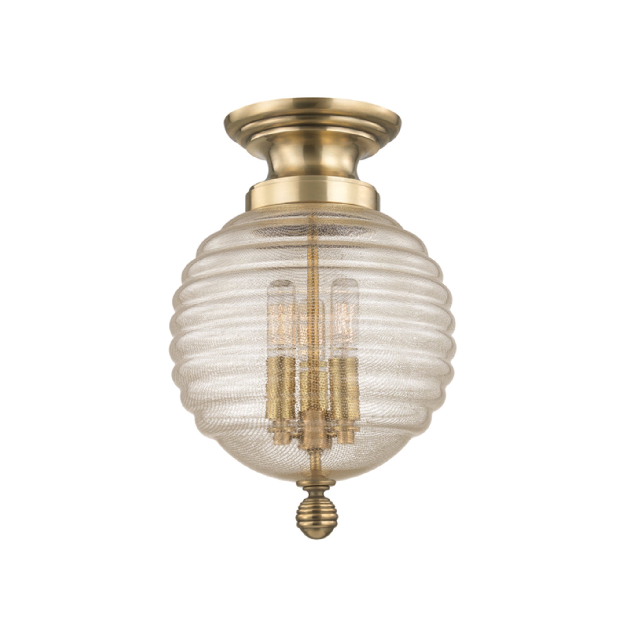 Coolidge 3-Light Flush Mount in Aged Brass 10L x 10W x 14.5H