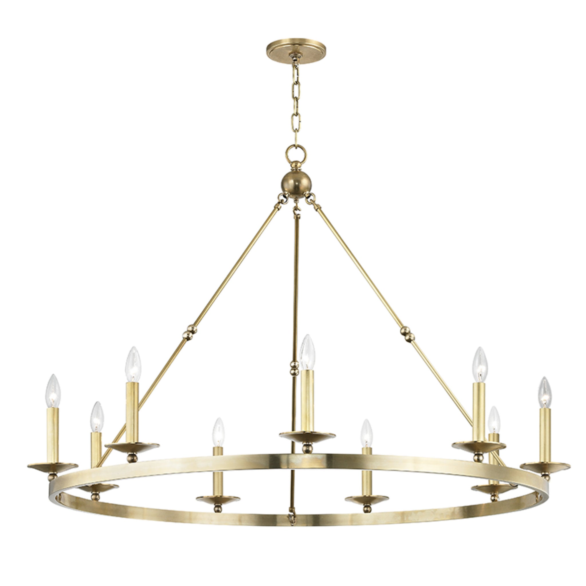 Allendale 9-Light Chandelier in Aged Brass 46.25L x 46.25W x 33.75H