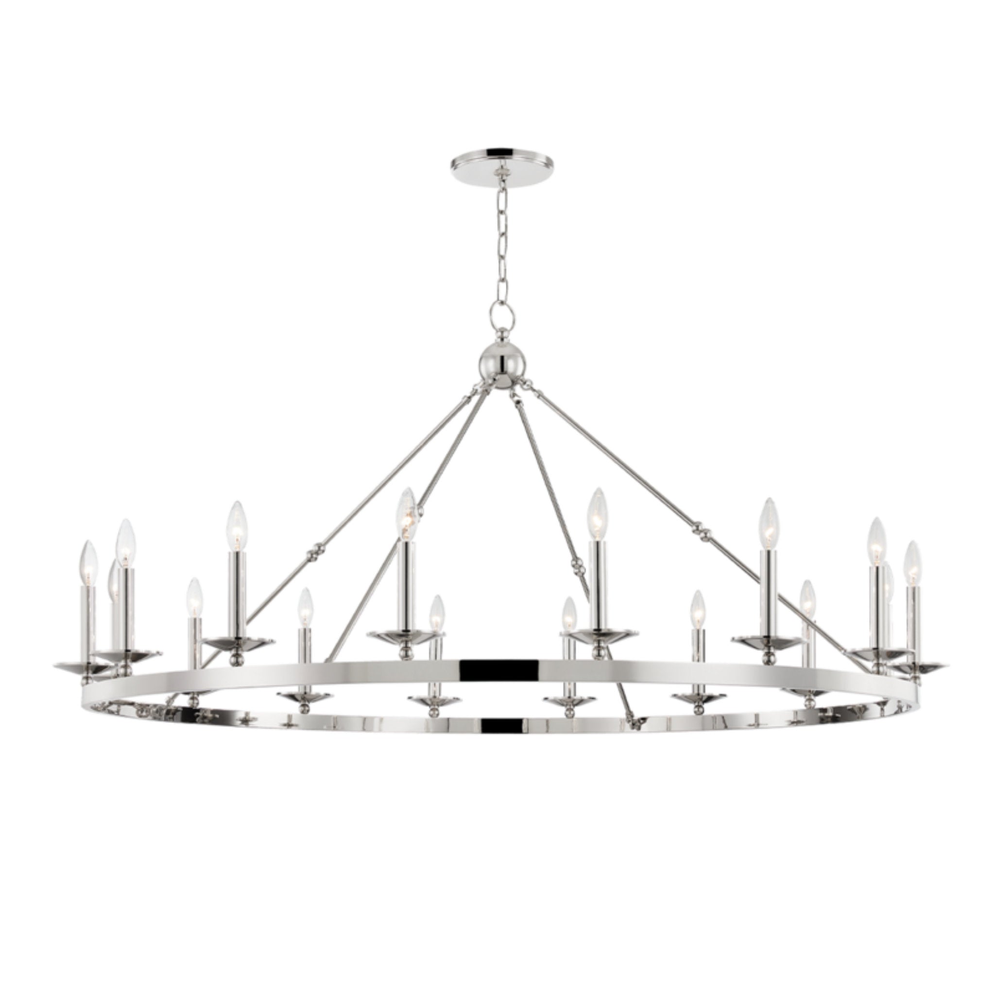 Allendale 16-Light Chandelier in Polished Nickel 58L x 58W x 27.25H