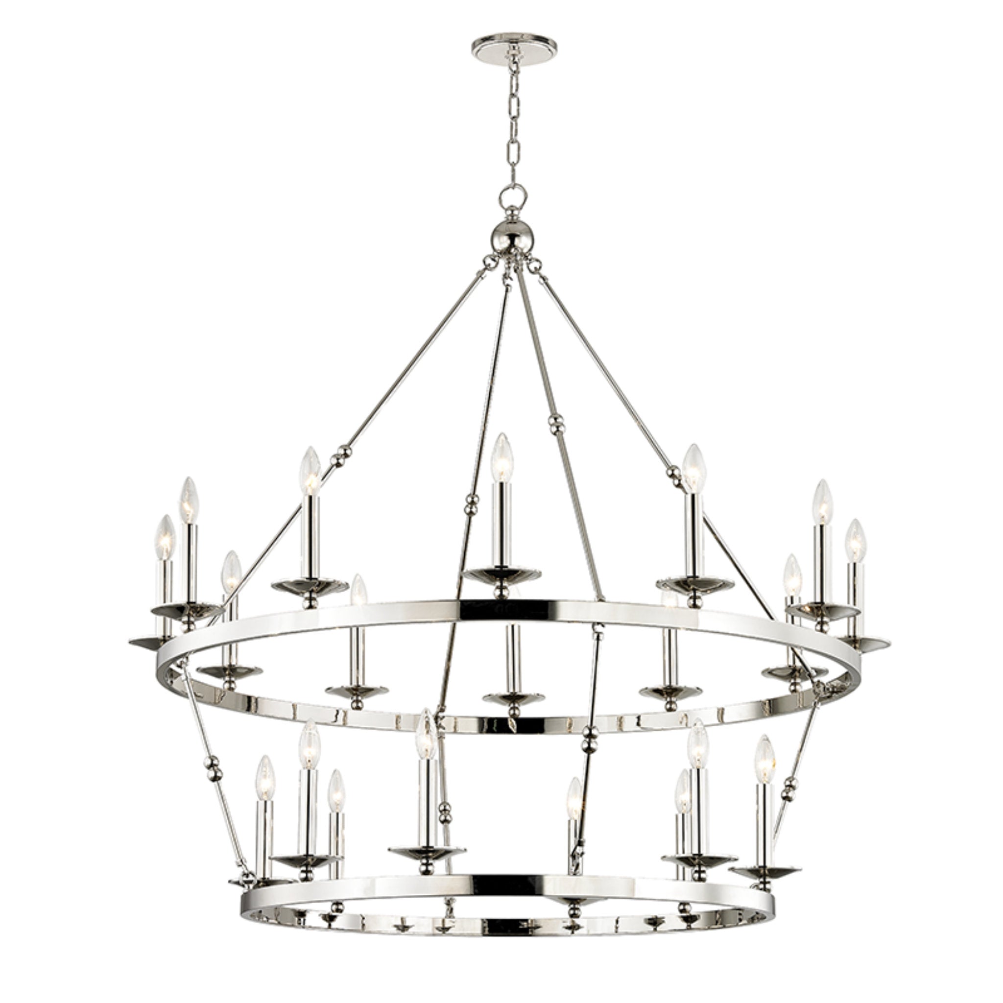 Allendale 20-Light Chandelier in Polished Nickel 46.75L x 46.75W x 38H