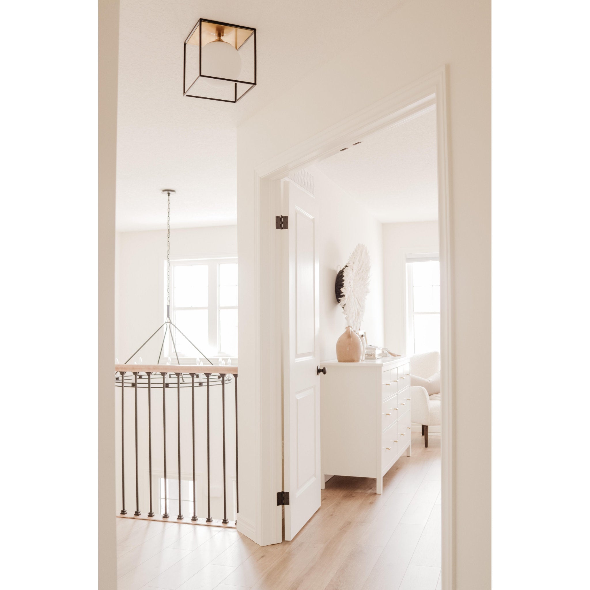 Aira 1-Light Flush Mount in Aged Brass/Black 9.5L x 9.5W x 9.5H