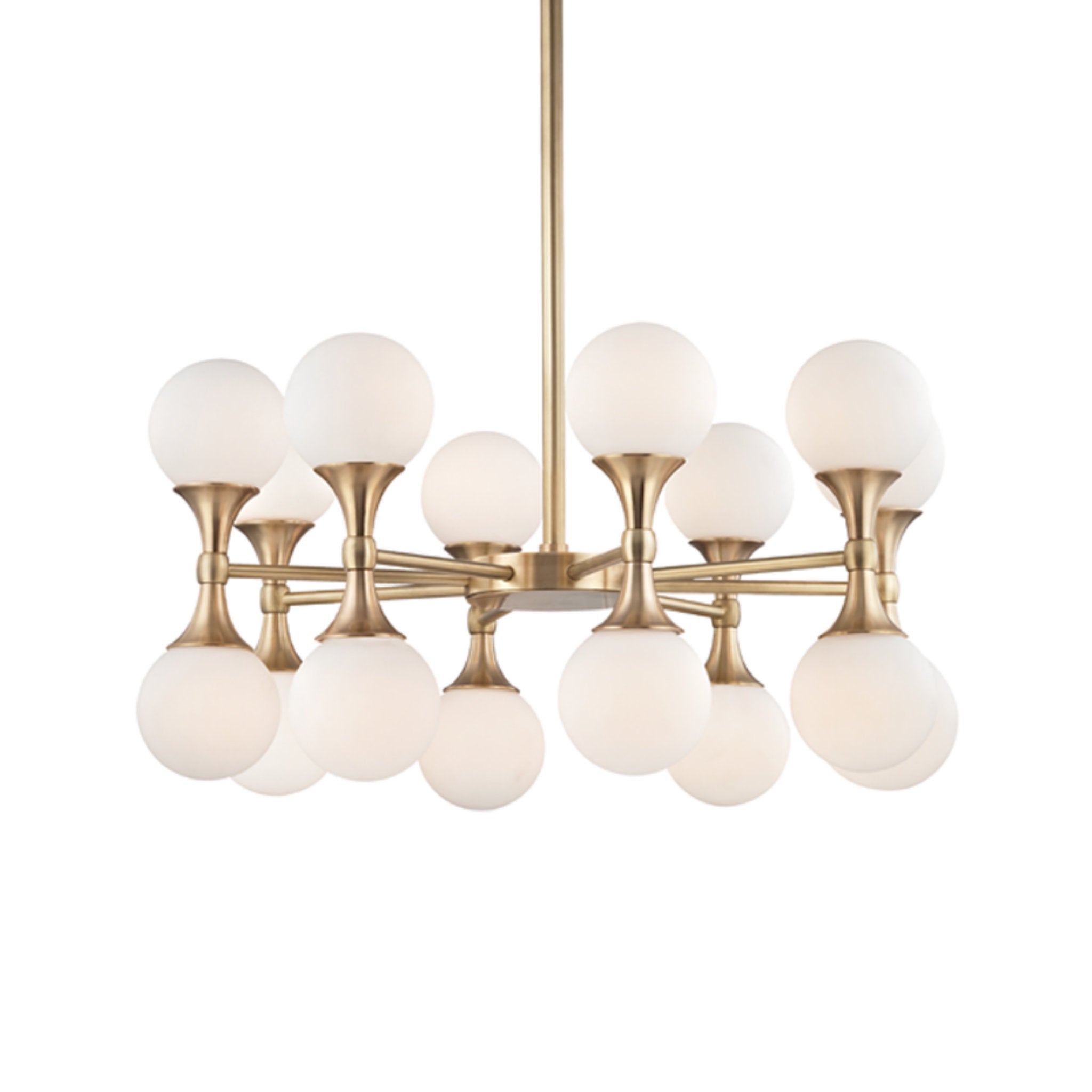 Astoria 16-Light Chandelier in Aged Brass 27L x 27W x 13.5H