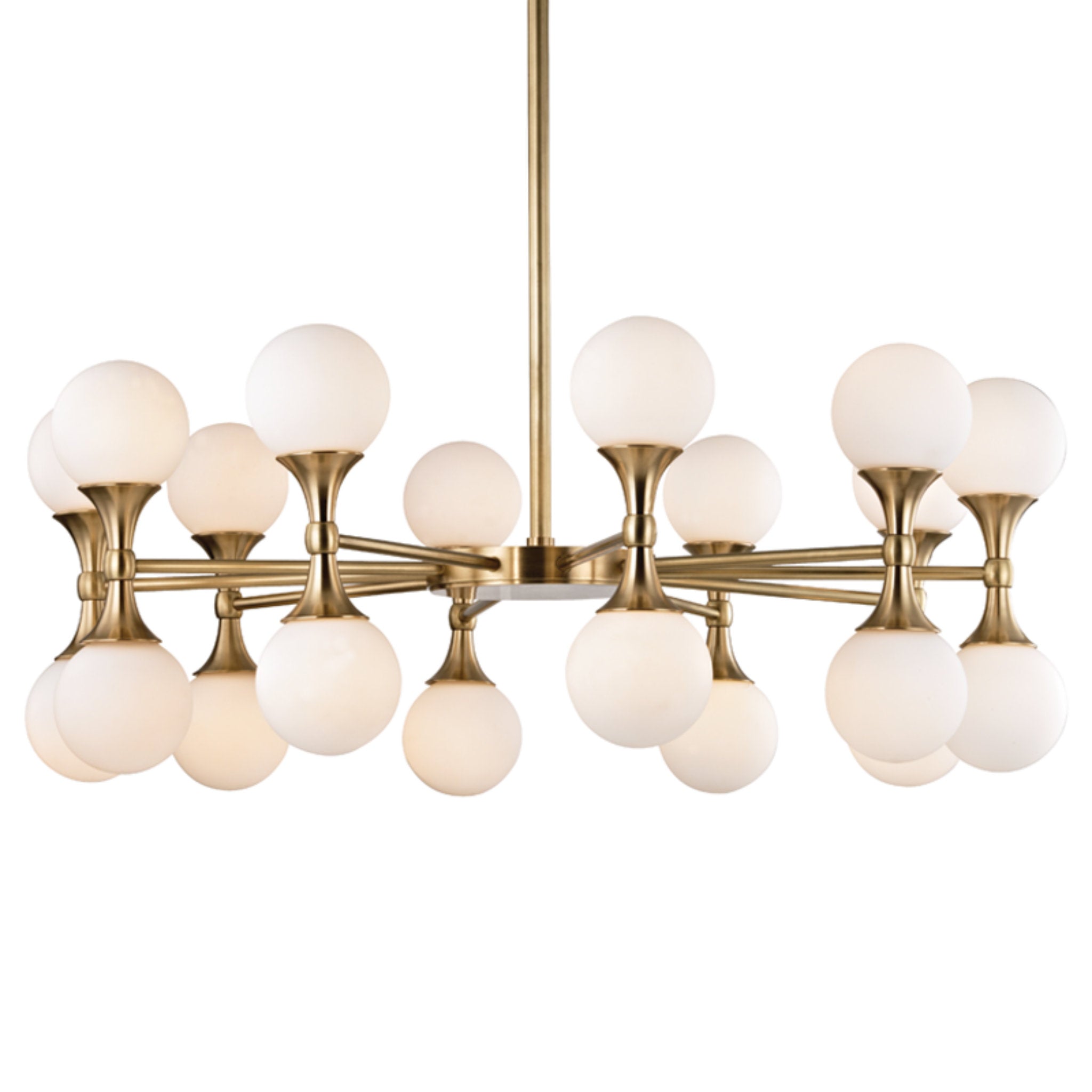 Astoria 20-Light Chandelier in Aged Brass 36L x 36W x 13.5H