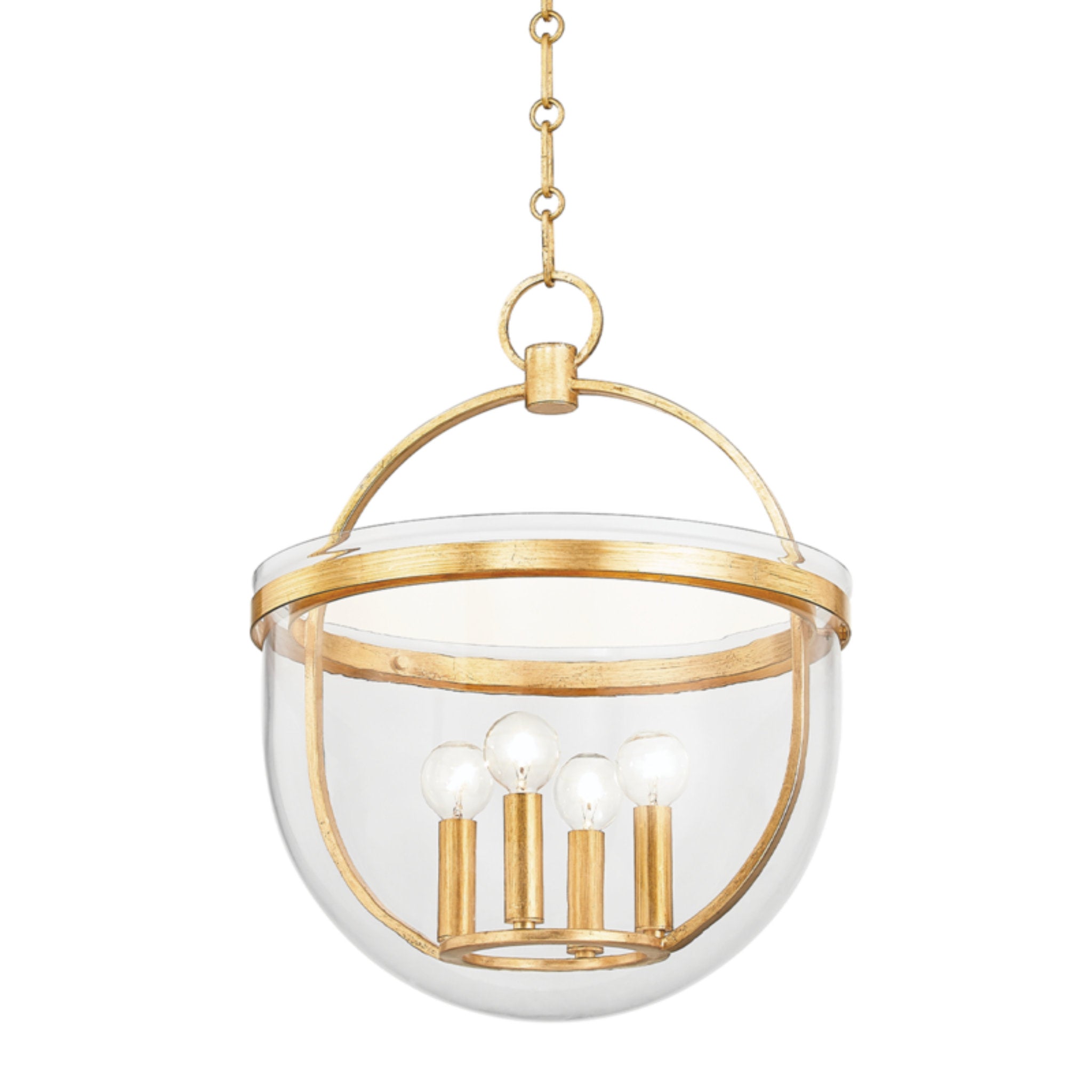 Malloy 4-Light Lantern in Vintage Gold Leaf 15.5L x 15.5W x 20.5H
