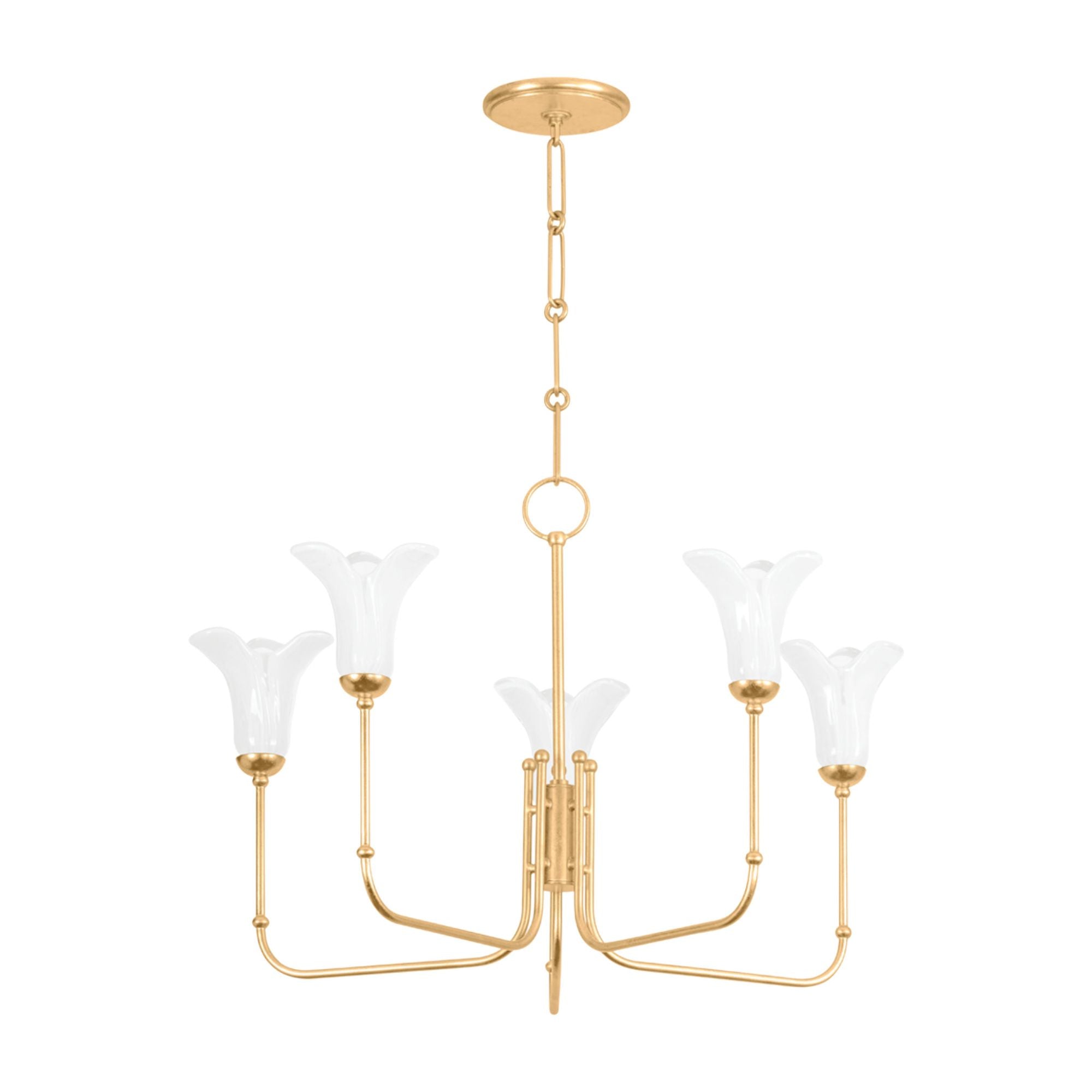 Montclair 5-Light Chandelier in Vintage Gold Leaf 30W x 19.5H