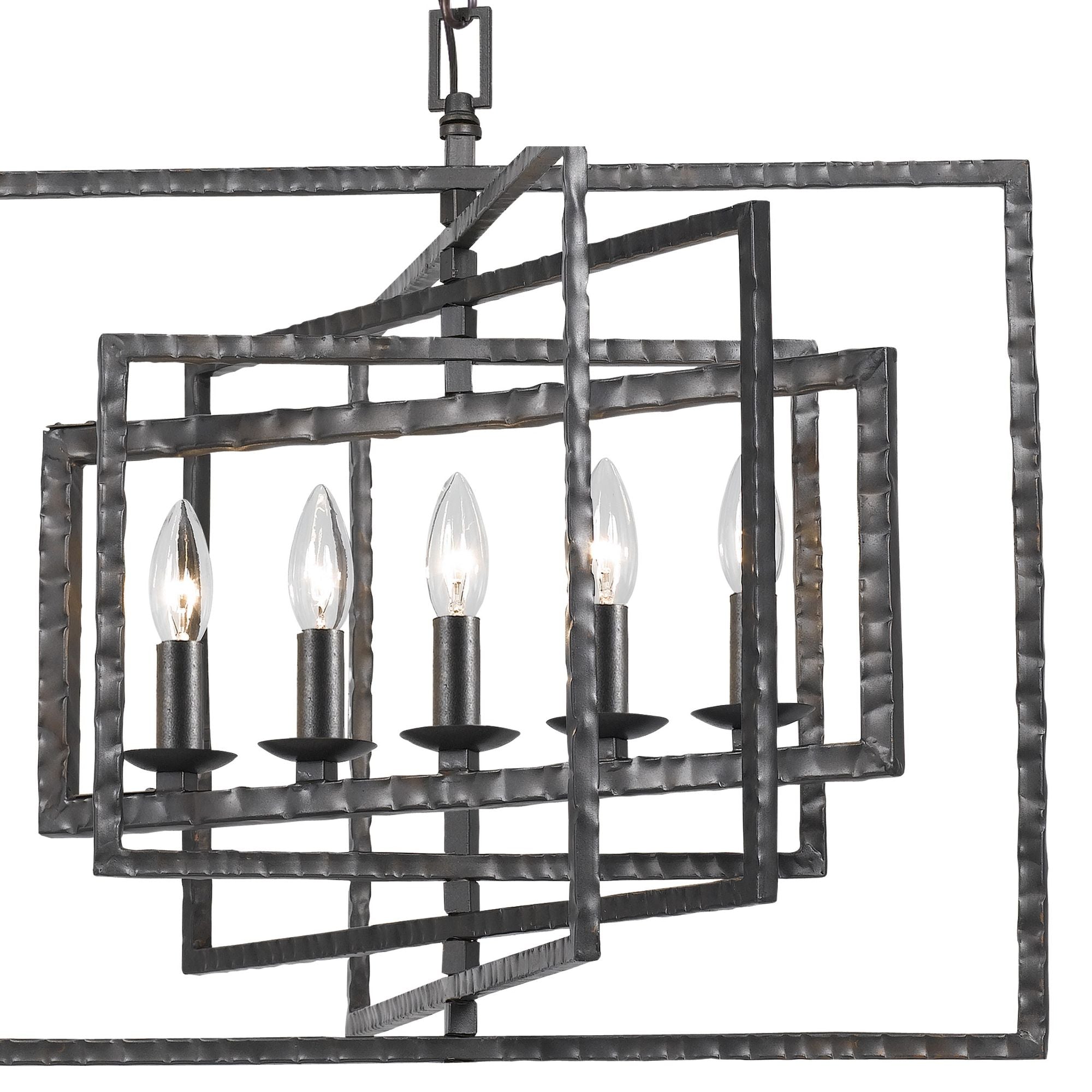 Capri 5 Light Raw Steel Chandelier 24"W x 17"H x 24"D