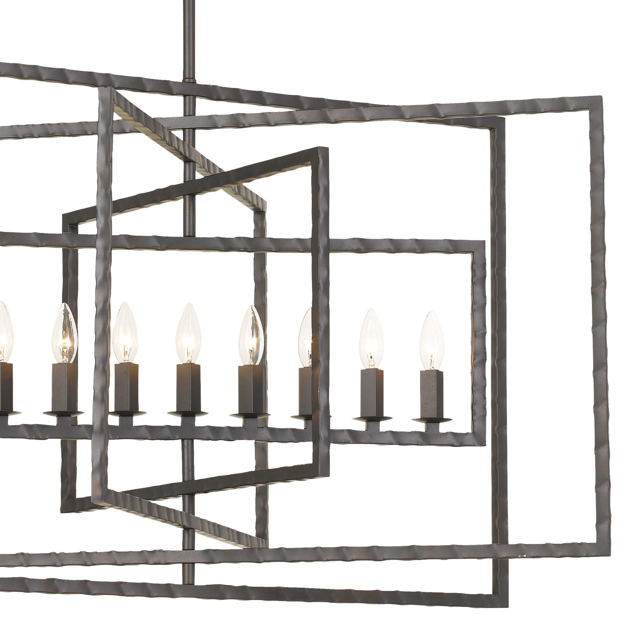 Capri 9 Light Raw Steel Chandelier 39"W x 24"H x 39"D