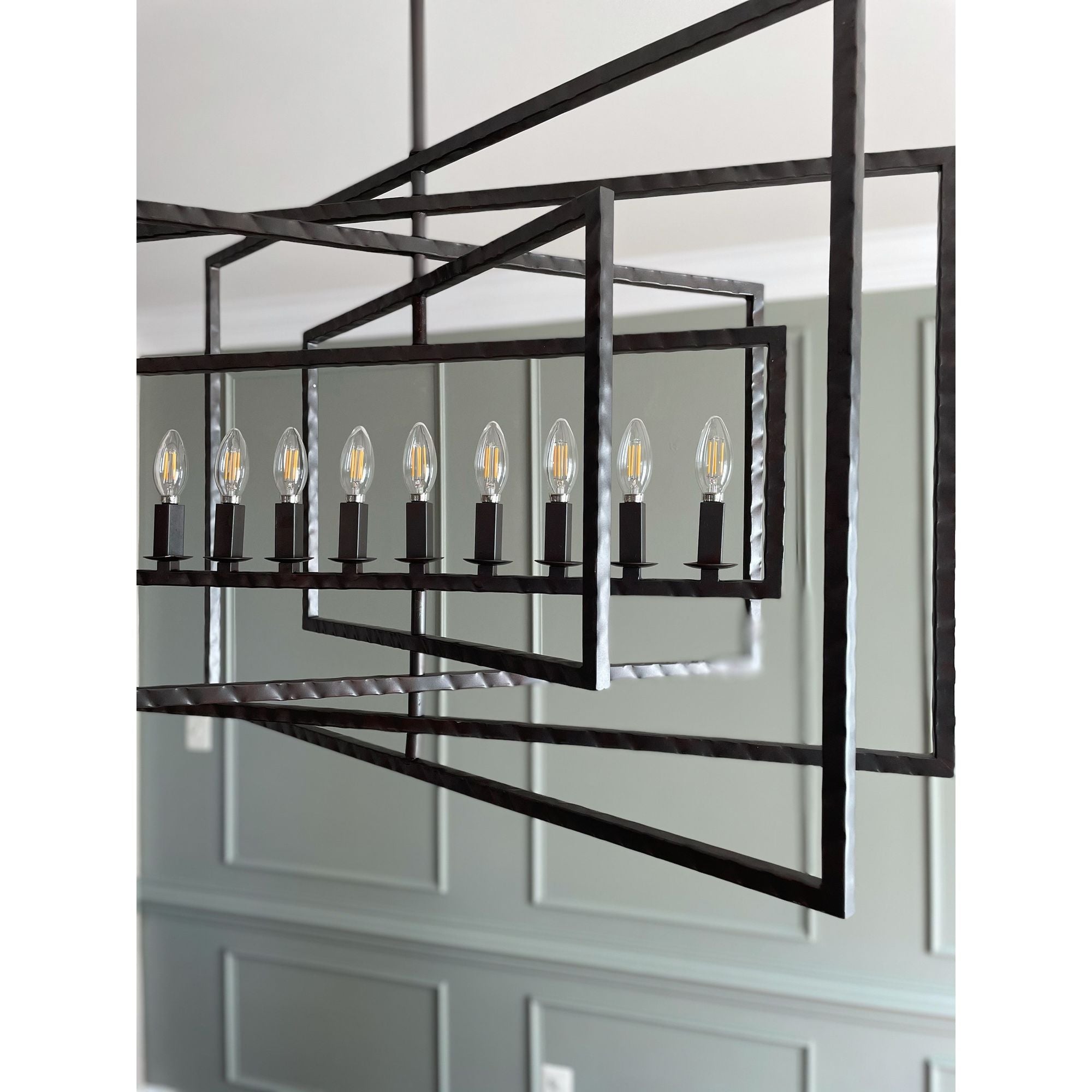 Capri 9 Light Raw Steel Chandelier 39"W x 24"H x 39"D