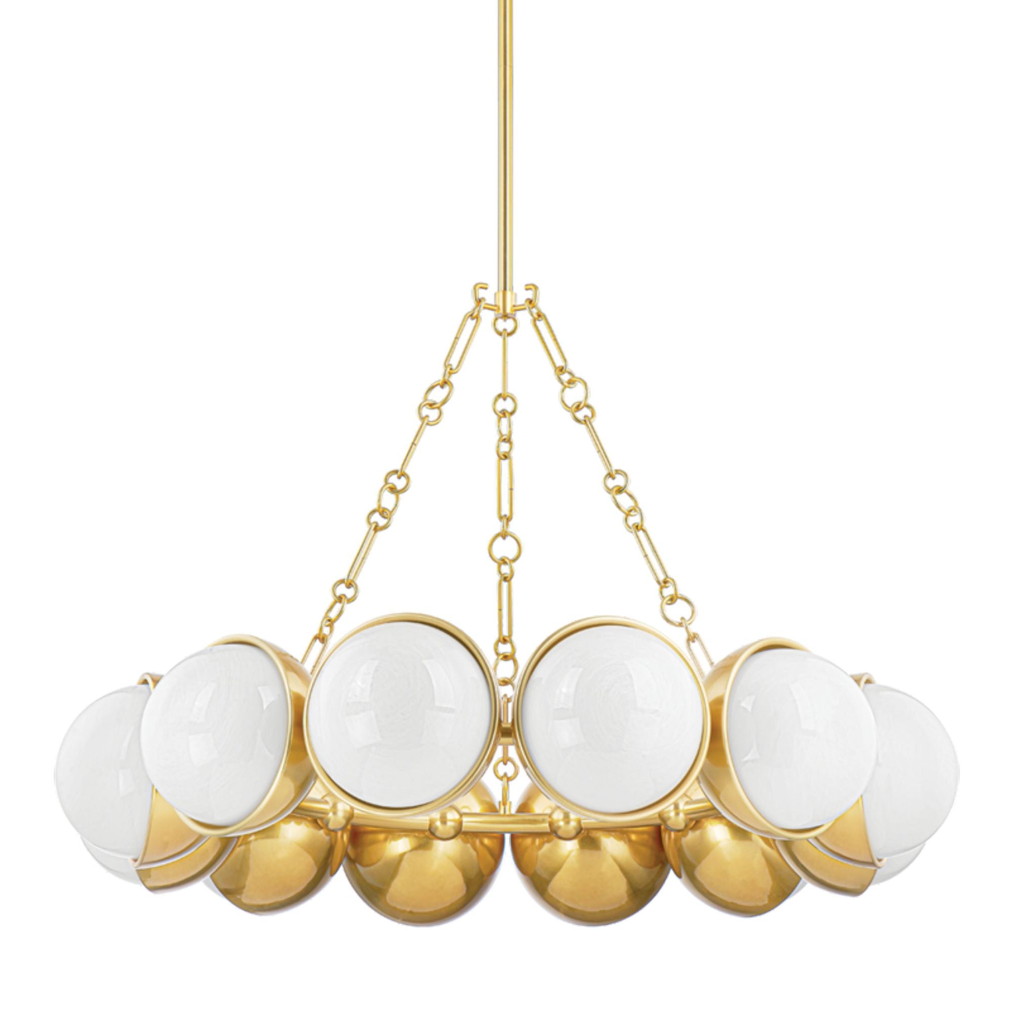 Althea 12-Light Chandelier in Vintage Polished Brass 43L x 43W x 29.25H