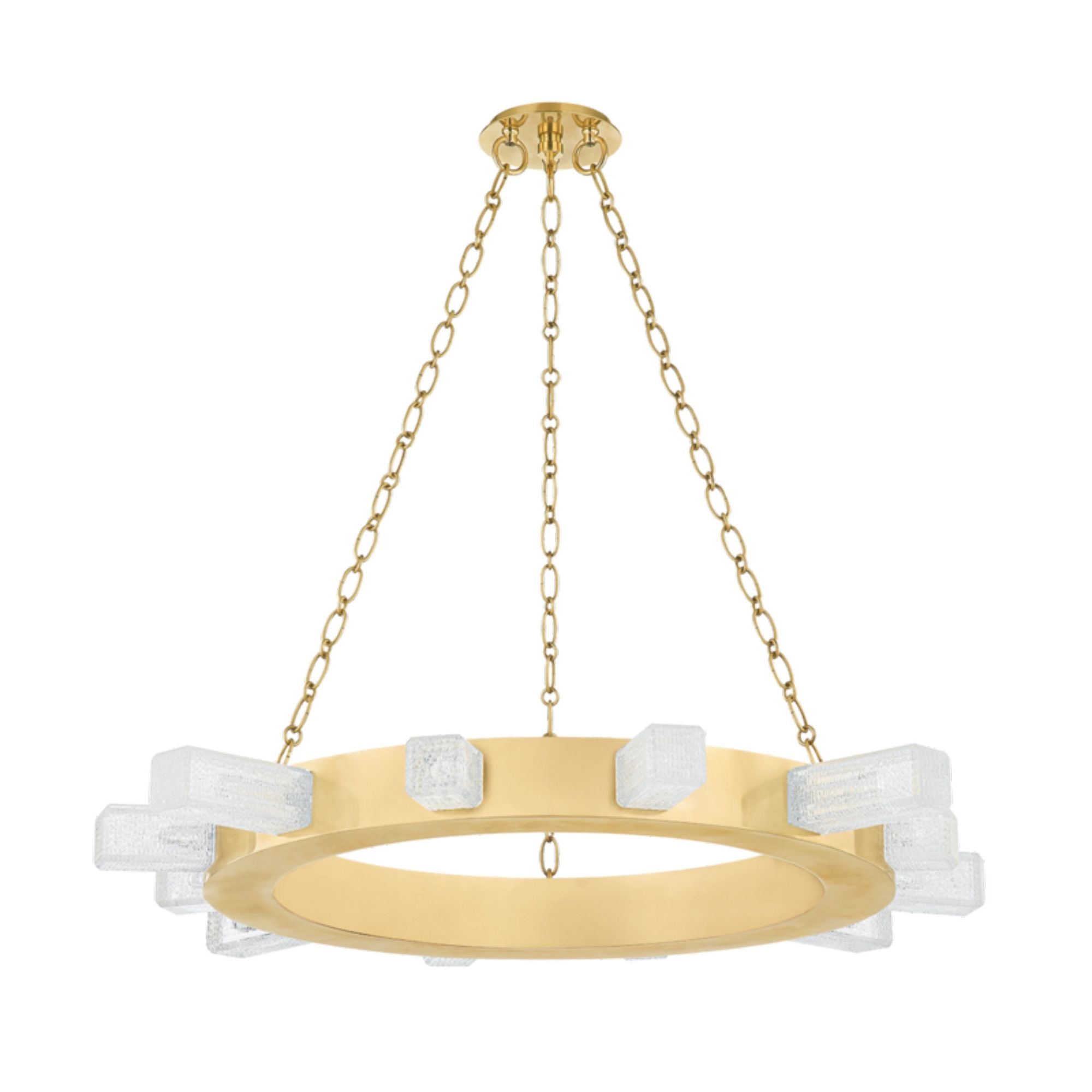 Citrine 12-Light Chandelier in Vintage Brass 36L x 36W x 3.25H