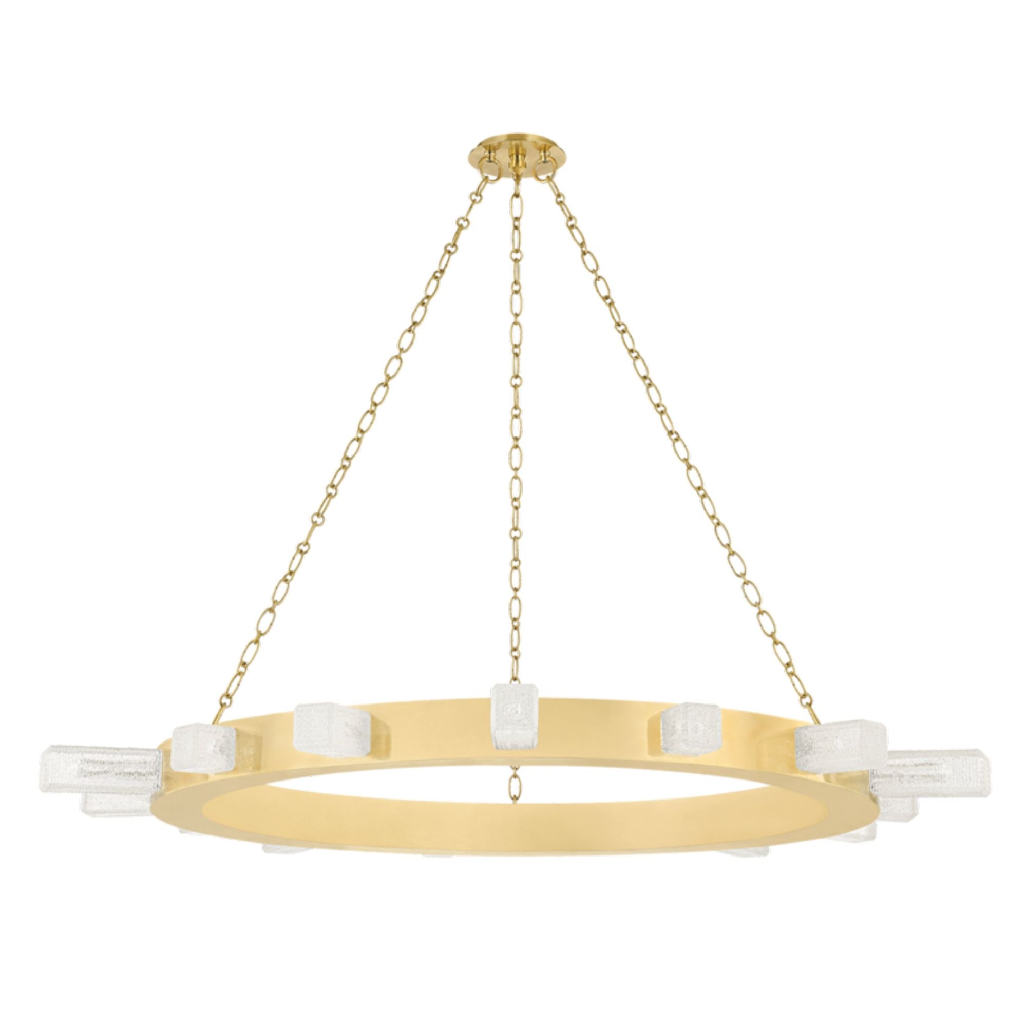 Citrine 15-Light Chandelier in Vintage Brass 48.5L x 48.5W x 3.25H