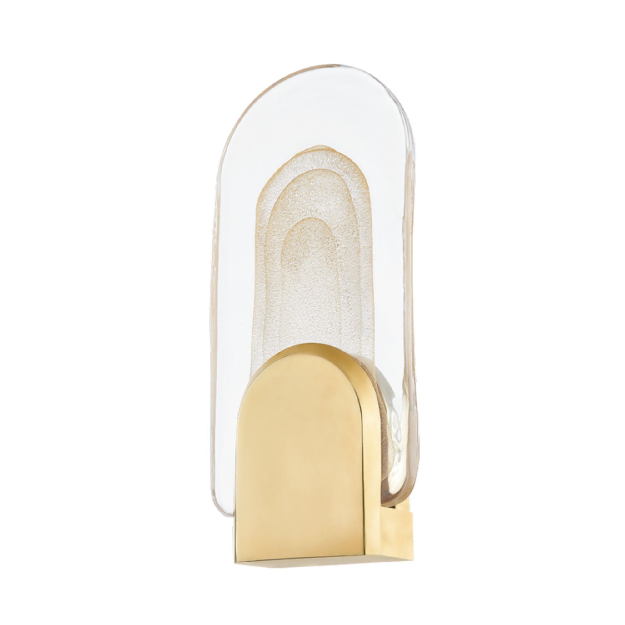 Morganite 1-Light Wall Sconce in Vintage Brass 7L x 7W x 16.5H