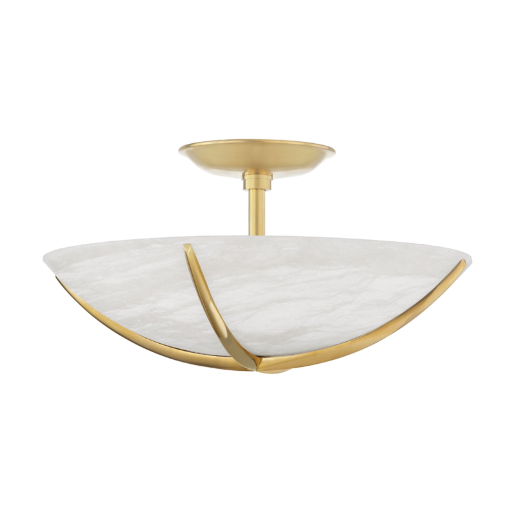 Wheatley 4-Light Semi Flush in Aged Brass 16L x 16W x 7.5H