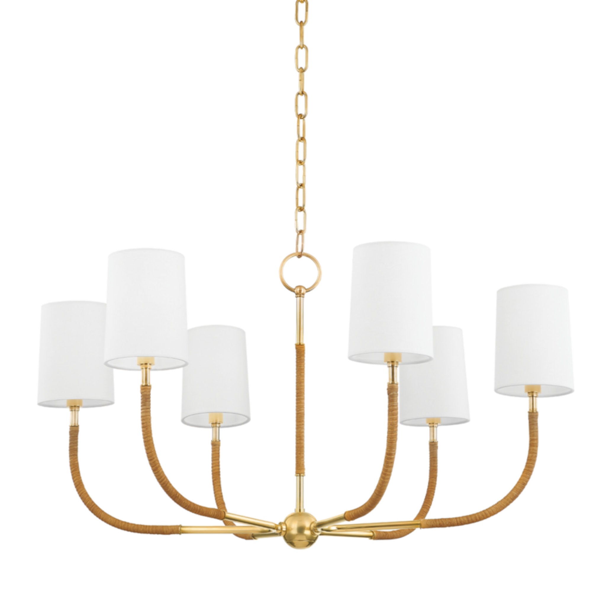Webson 6-Light Chandelier in Aged Brass 34W x 19H