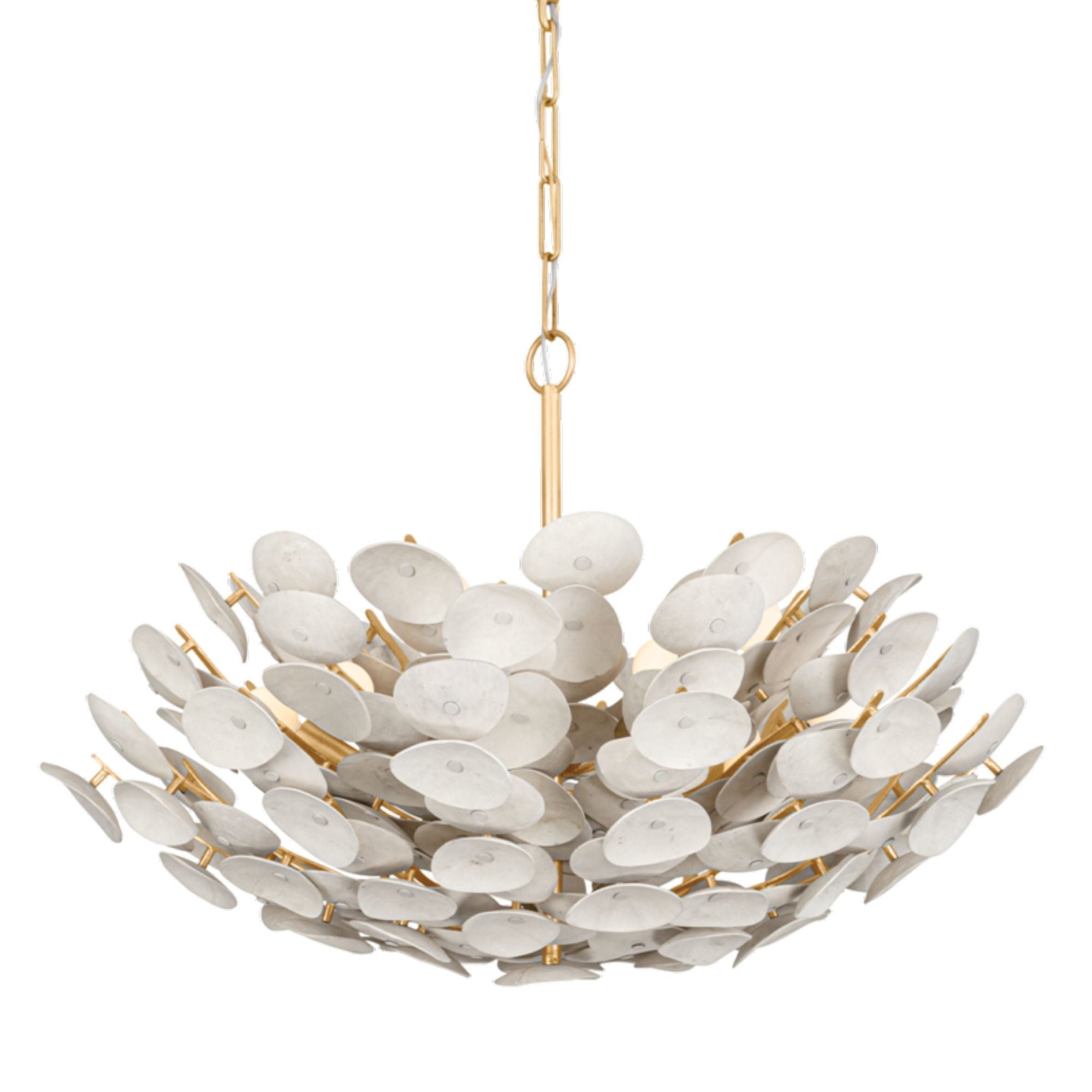 Aimi 9-Light Chandelier in Vintage Gold Leaf 32L x 32W x 21.25H