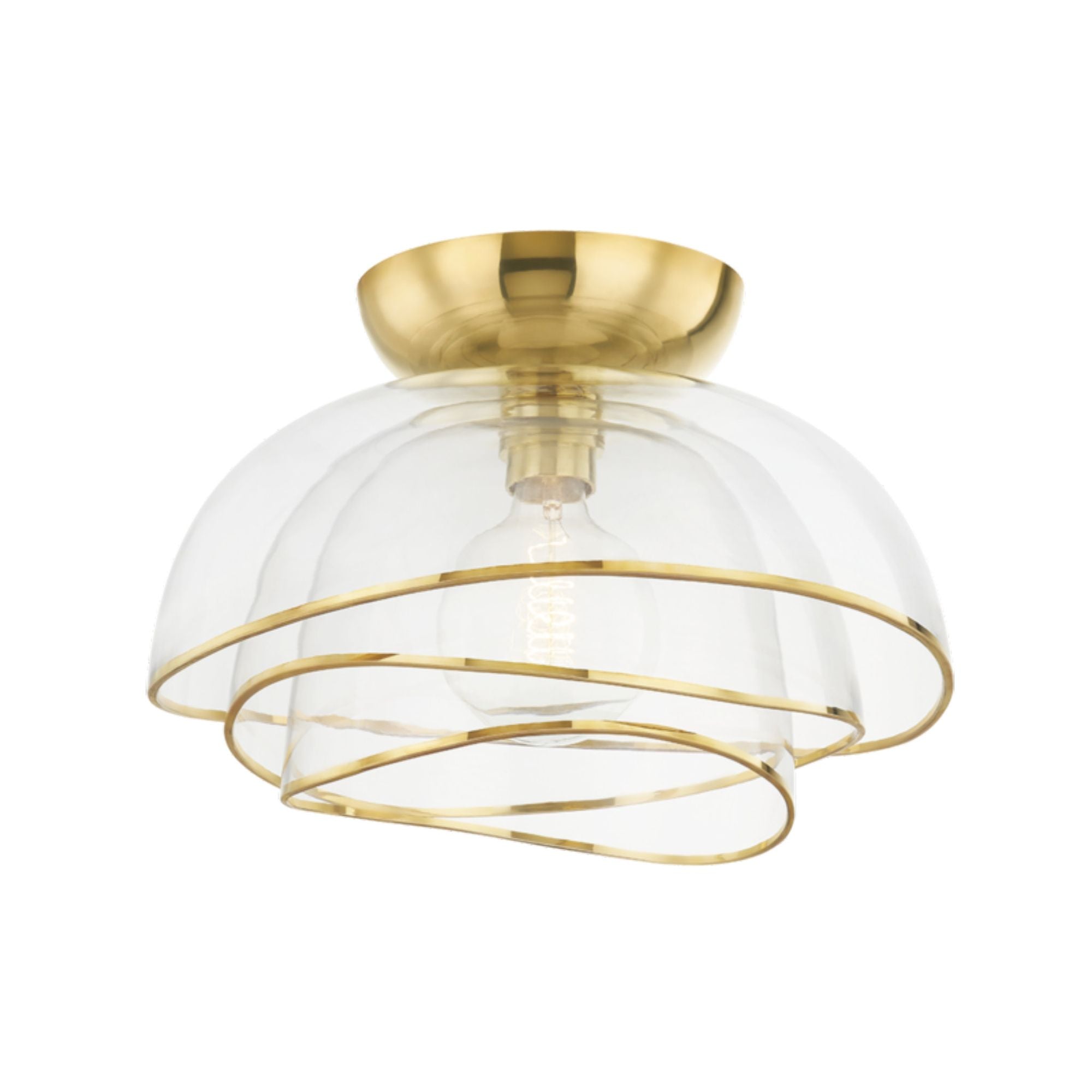 Esme 1-Light Flush Mount in Vintage Polished Brass 17.25L x 17.25W x 11.75H