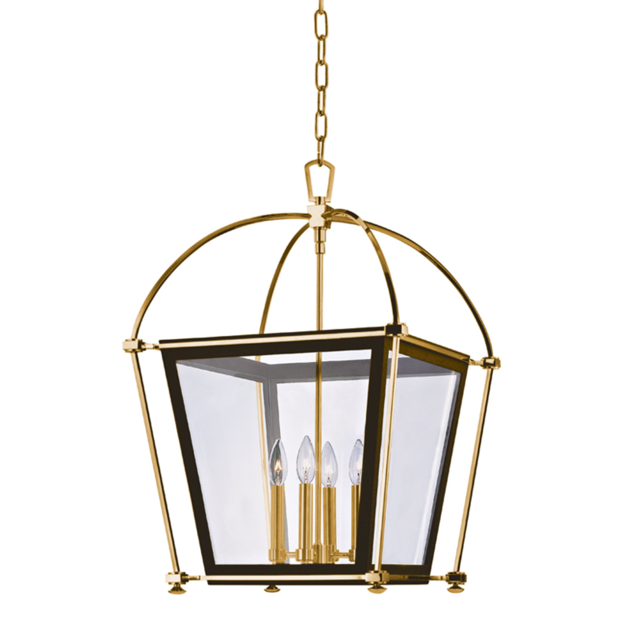 Hollis 4-Light Lantern in Aged Brass 18.25L x 18.25W x 27.25H