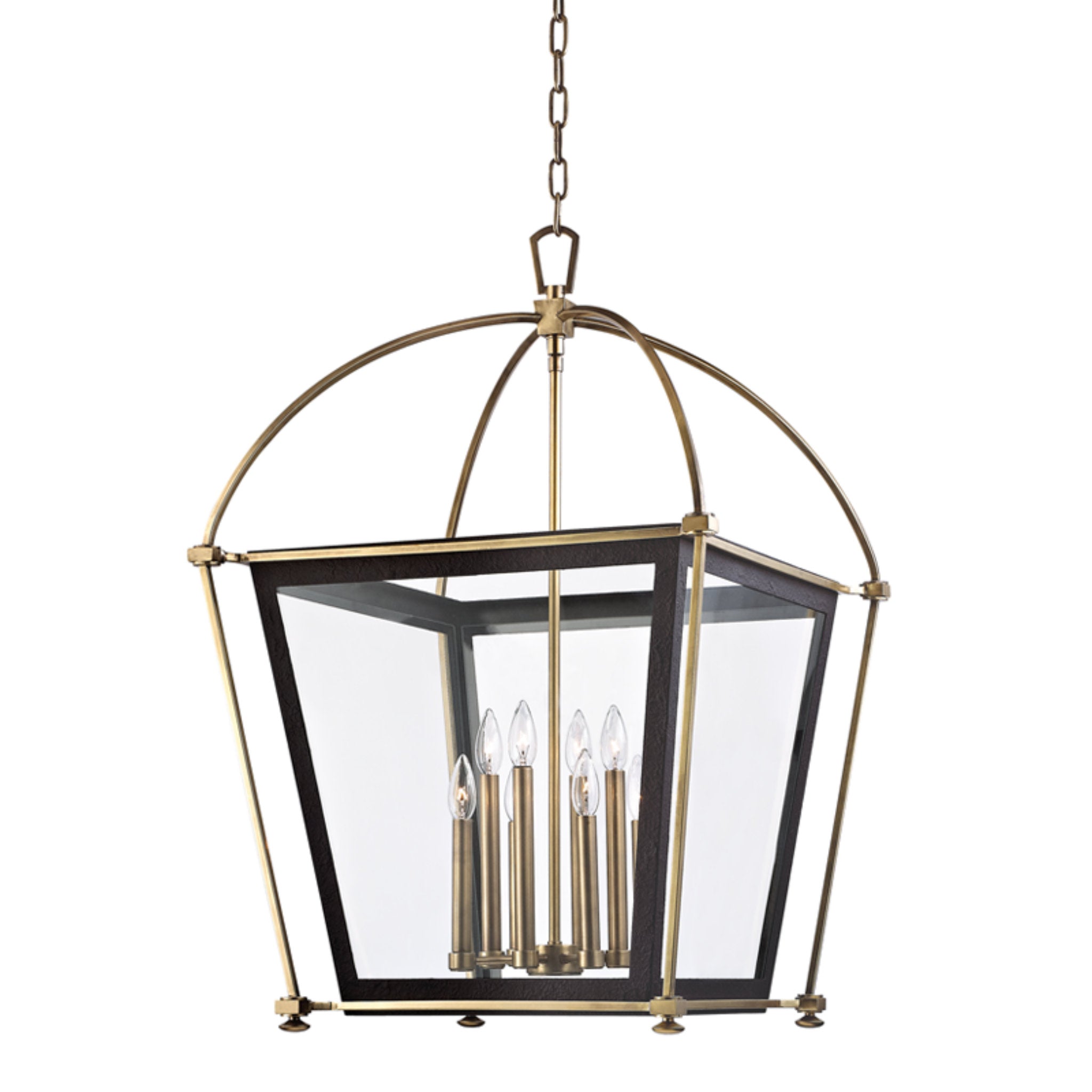 Hollis 8-Light Lantern in Aged Brass 24L x 24W x 36H