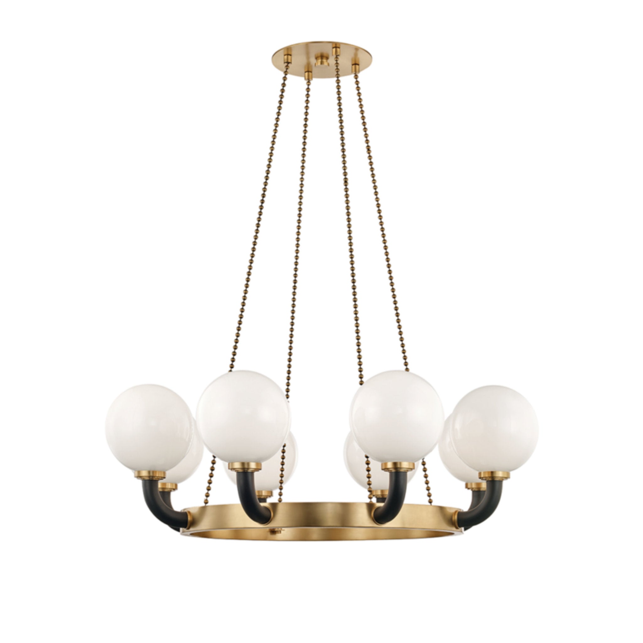 Werner 8-Light Chandelier in Aged Brass/Black 46L x 46W x 14.5H
