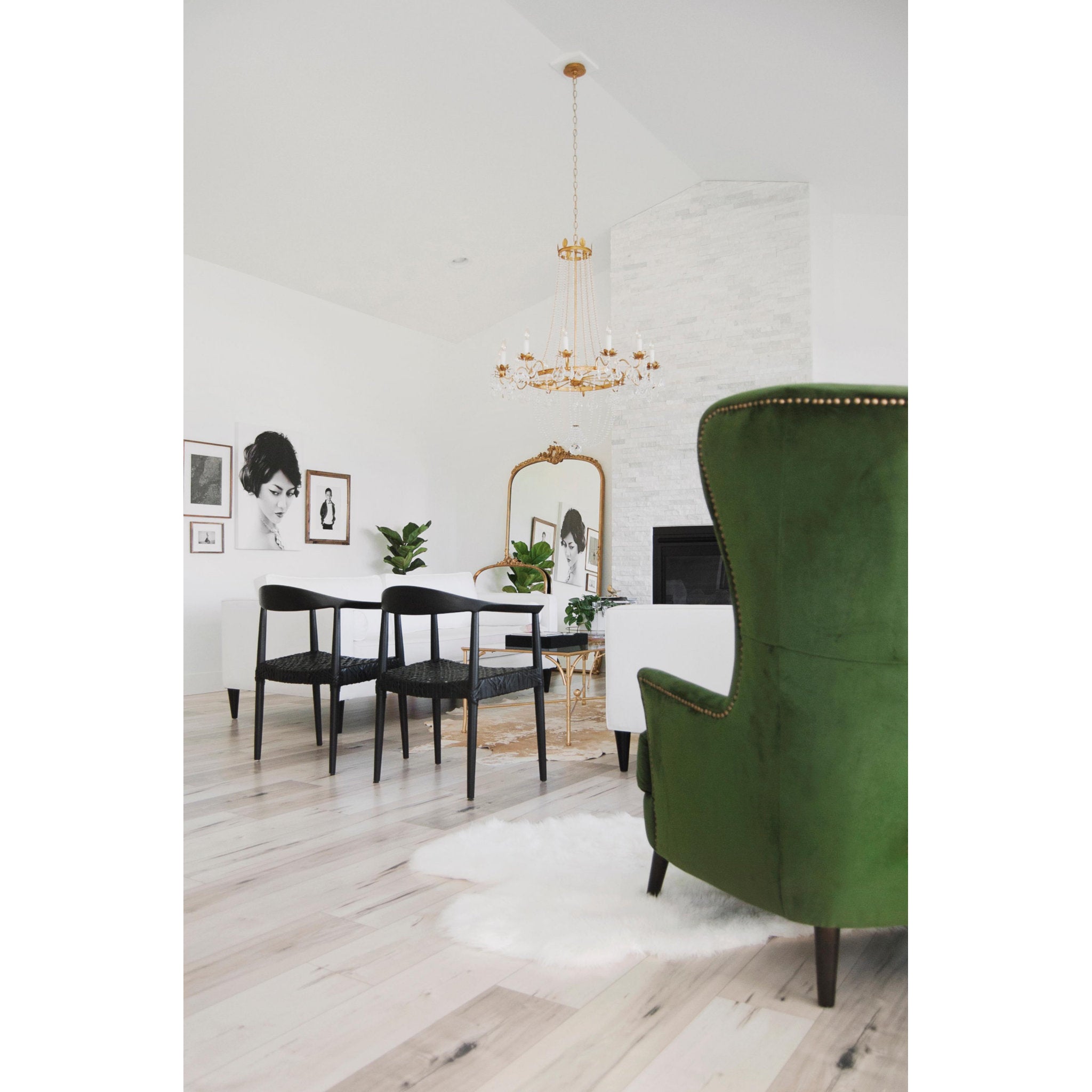 Viola Chandelier 8-Light LED in Distressed Gold Leaf 27.5L x 27.5W x 36.5H