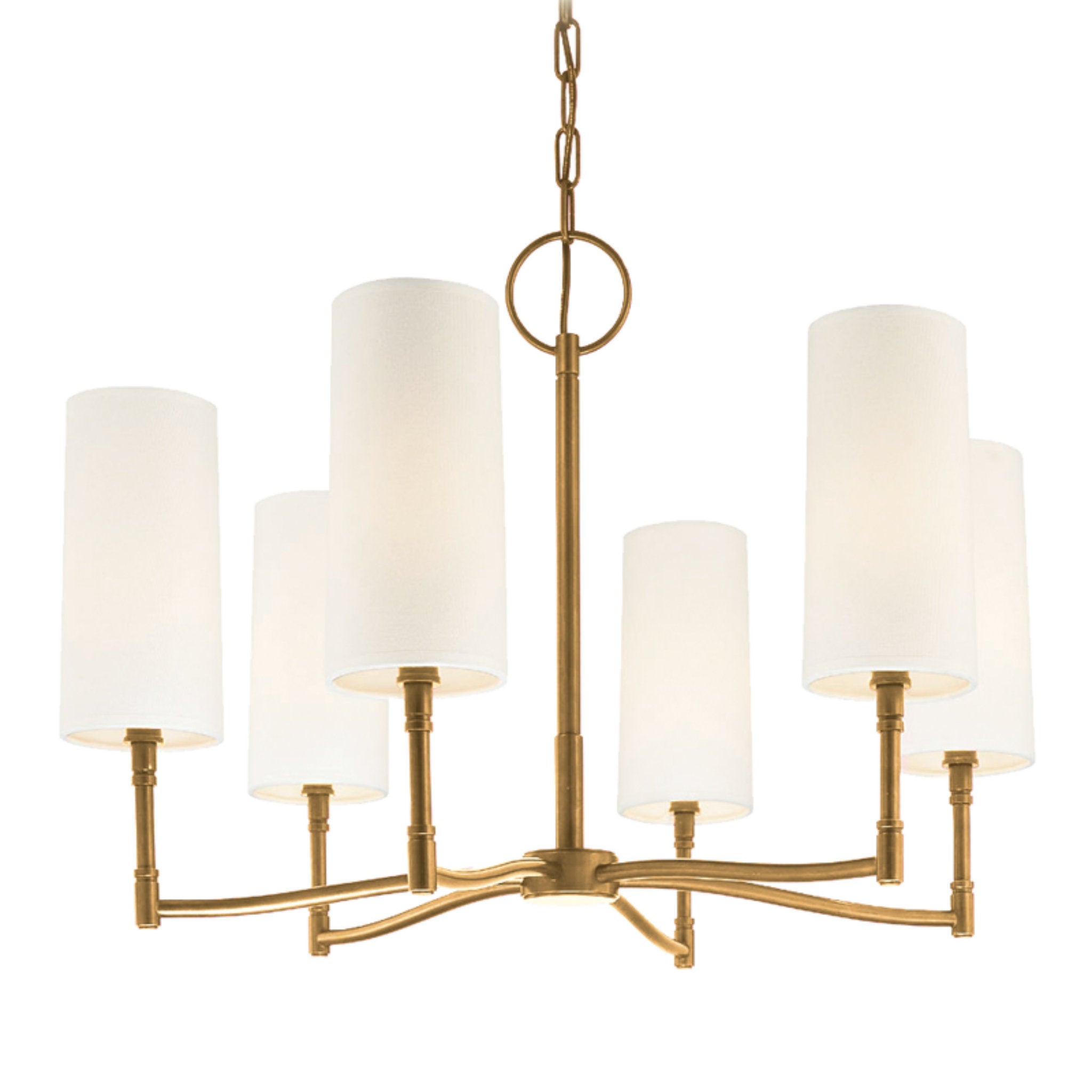 Dillon 6-Light Chandelier in Aged Brass 25L x 25W x 18H