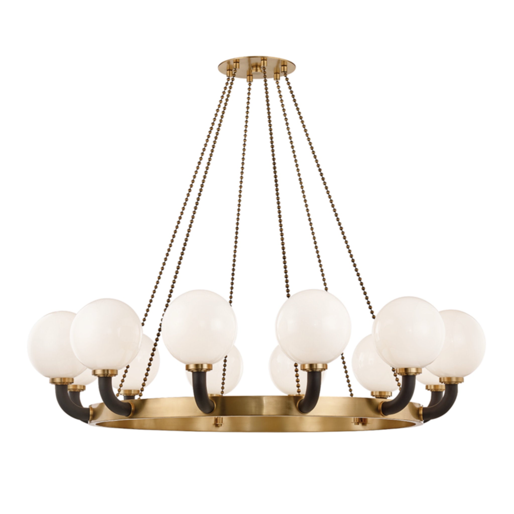 Werner 12-Light Chandelier in Aged Brass/Black 61L x 61W x 14.5H