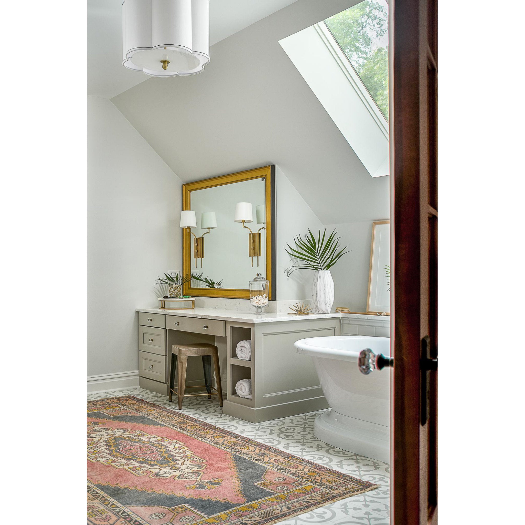 Sweeny 4-Light Pendant in Aged Brass 20L x 20W x 18H