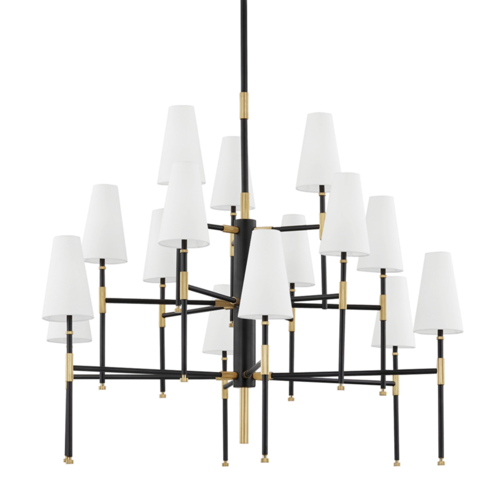 Bowery 15-Light Chandelier in Aged Old Bronze 48L x 48W x 40H