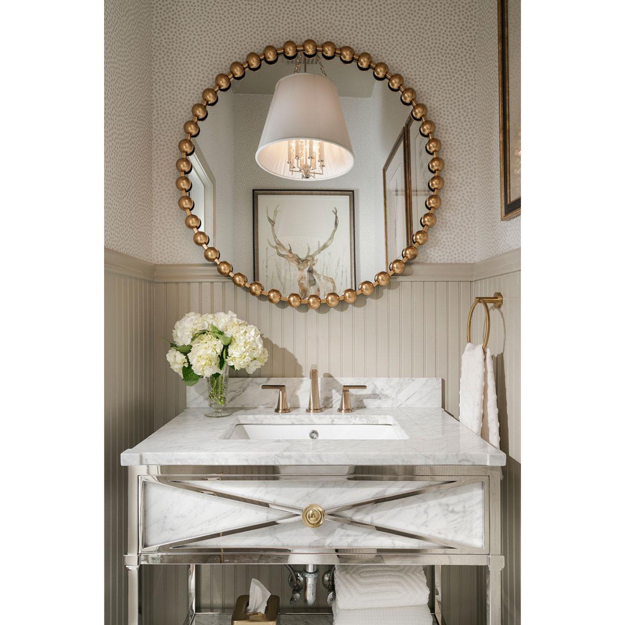 Burdett 4-Light Pendant in Polished Nickel 15L x 15W x 24.25H